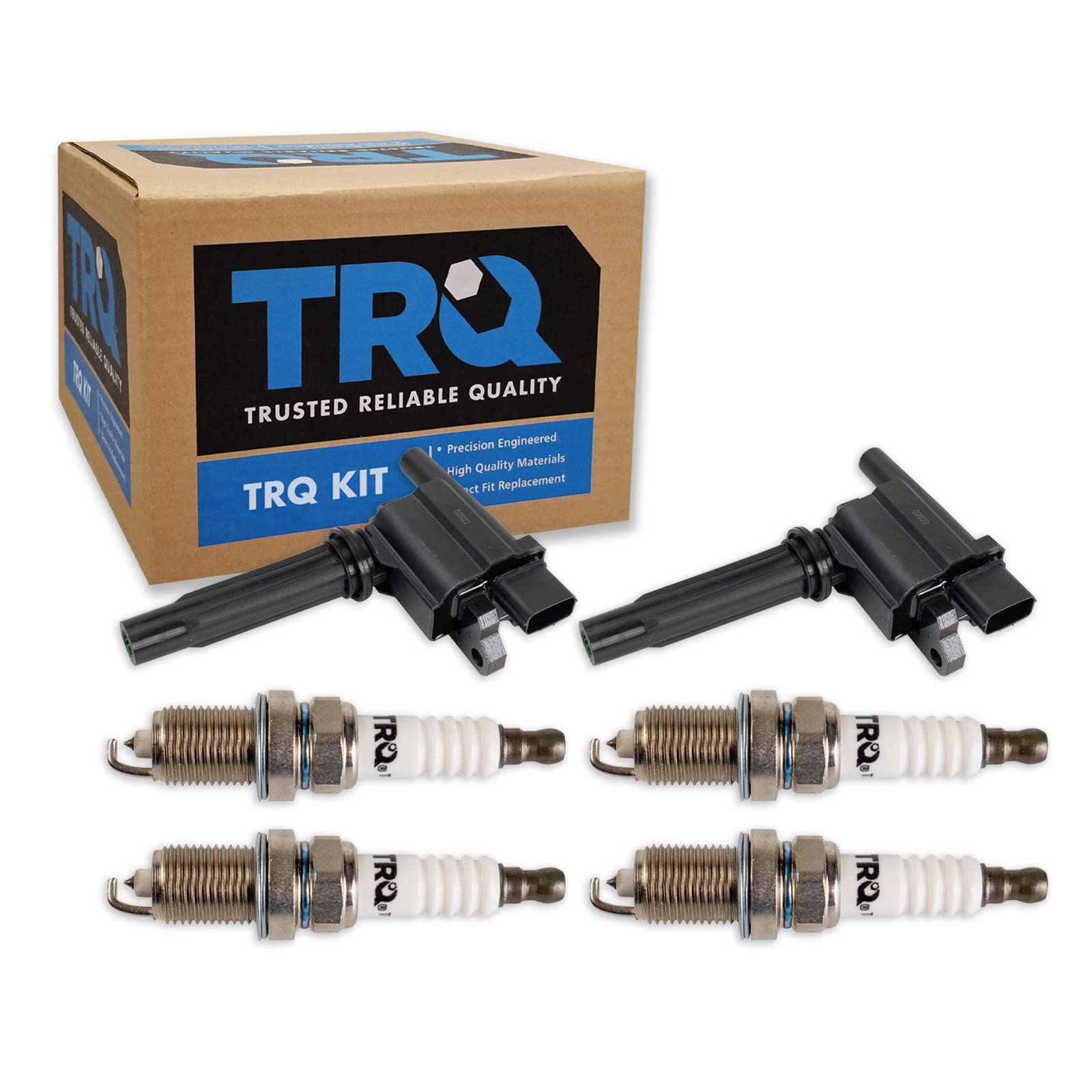 Trq Ignition Kit Ignition Coil Spark Plugs Compatible With 1999-2001 Mazda Protege