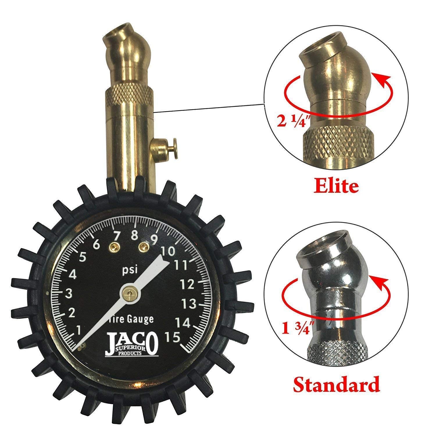 Jaco Elite Low Pressure Tire Gauge - 15 Psi