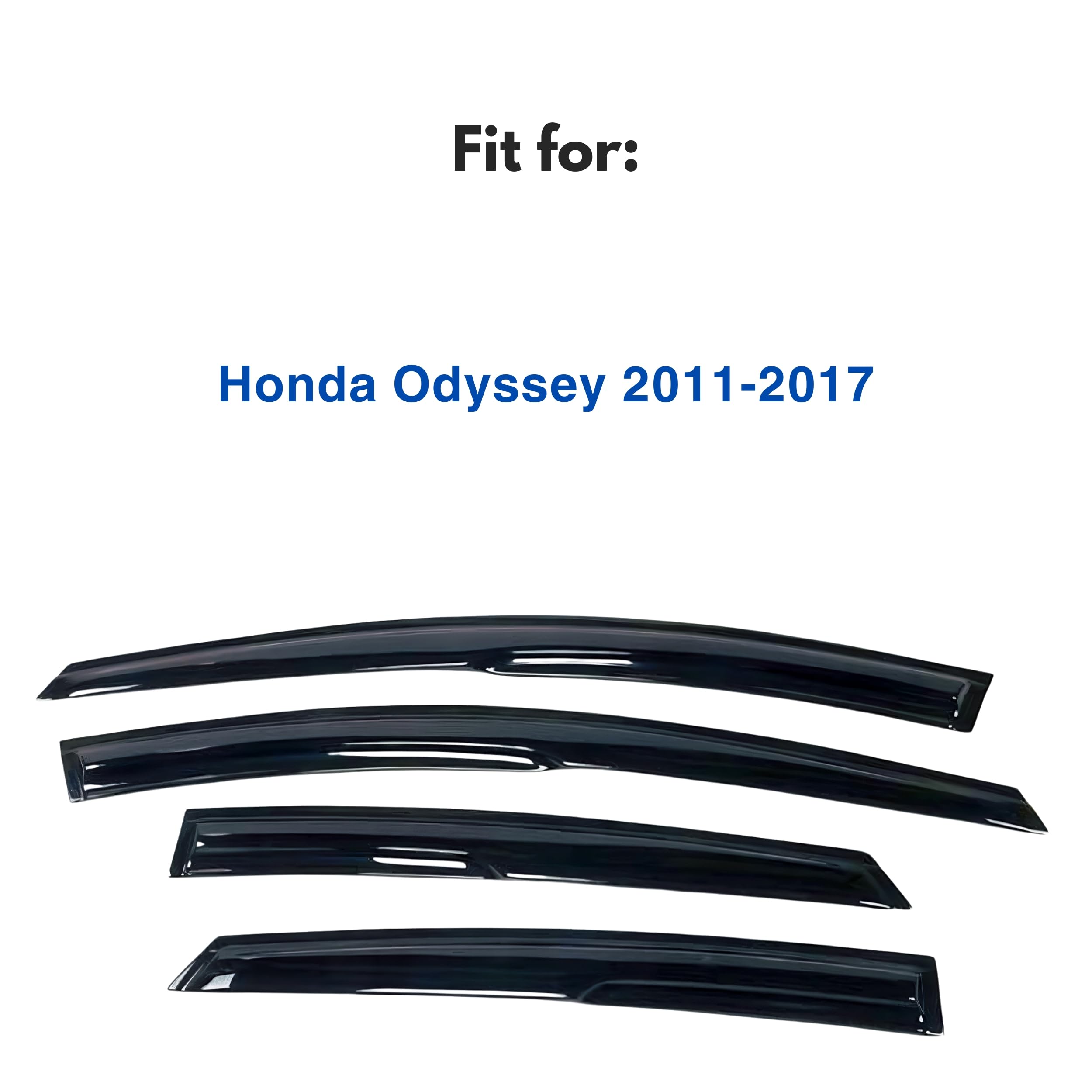 Ig Window Visor For Honda Odyssey 2011-2017, Rain Guard Tape-On Extra Durable Sun Wind Side Vent Window Deflector Mugen Style, 2