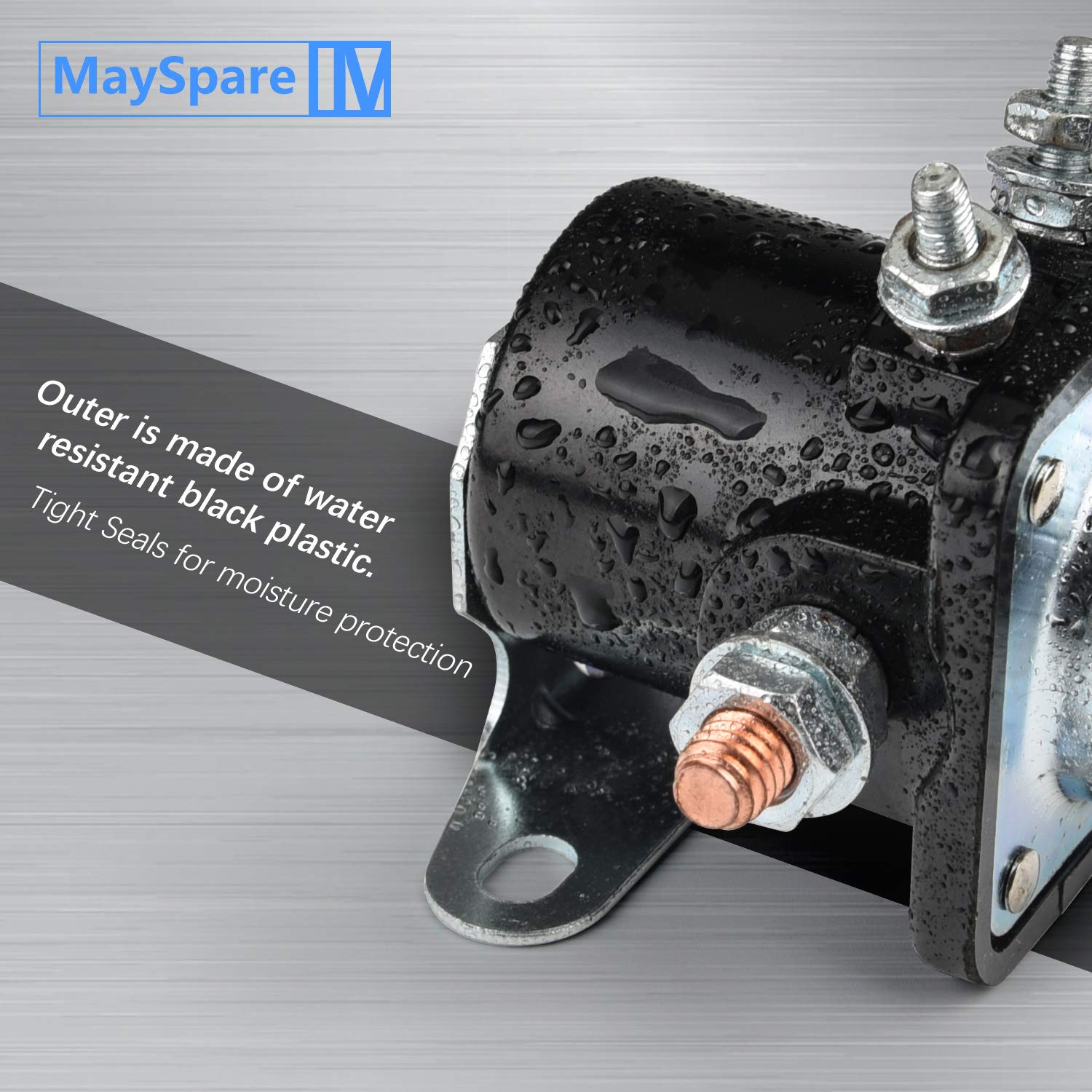 Mayspare Starter Solenoid Relay Sw-3 Fit Ford Jeep Lincoln Mercury 4 Terminal Hot Rod Starter Solenoid Relay Heavy Duty 12V