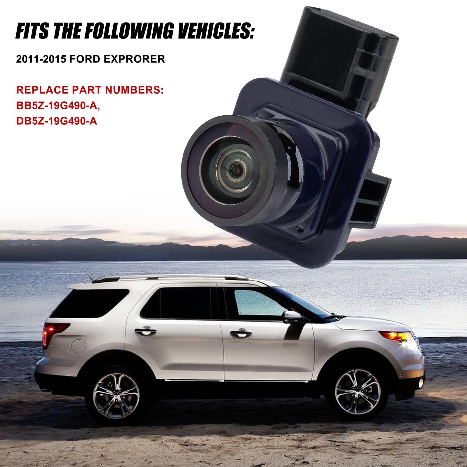 Arokzn Db5Z-19G490-A Rear View Backup Camera Compatible With 2011 2012 2013 2014 2015 Explorer Park Assist Camera Replaces # Bb5