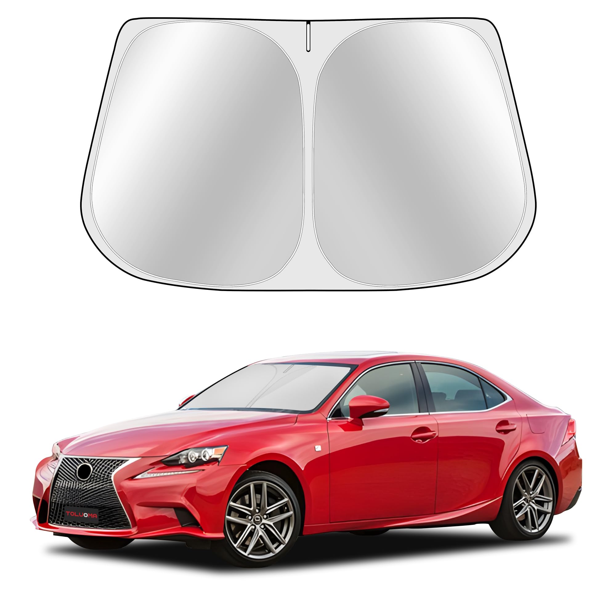 Toluoma Custom Fit Windshield Sun Shade For Le-Xus Is Sedan Is350 Is300 Is250 Is200T 2014-2020 - Full Coverage, 210T Reflective