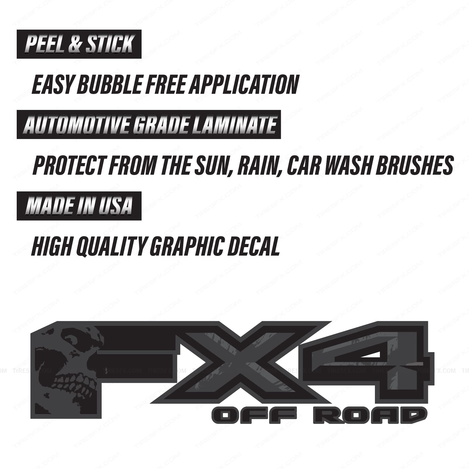 Fx4 Off Road Decal Replacement Sticker F 150 Bedside Emblem For 4X4 Truck Super Duty (Fx4 Off Road Decal Skull)