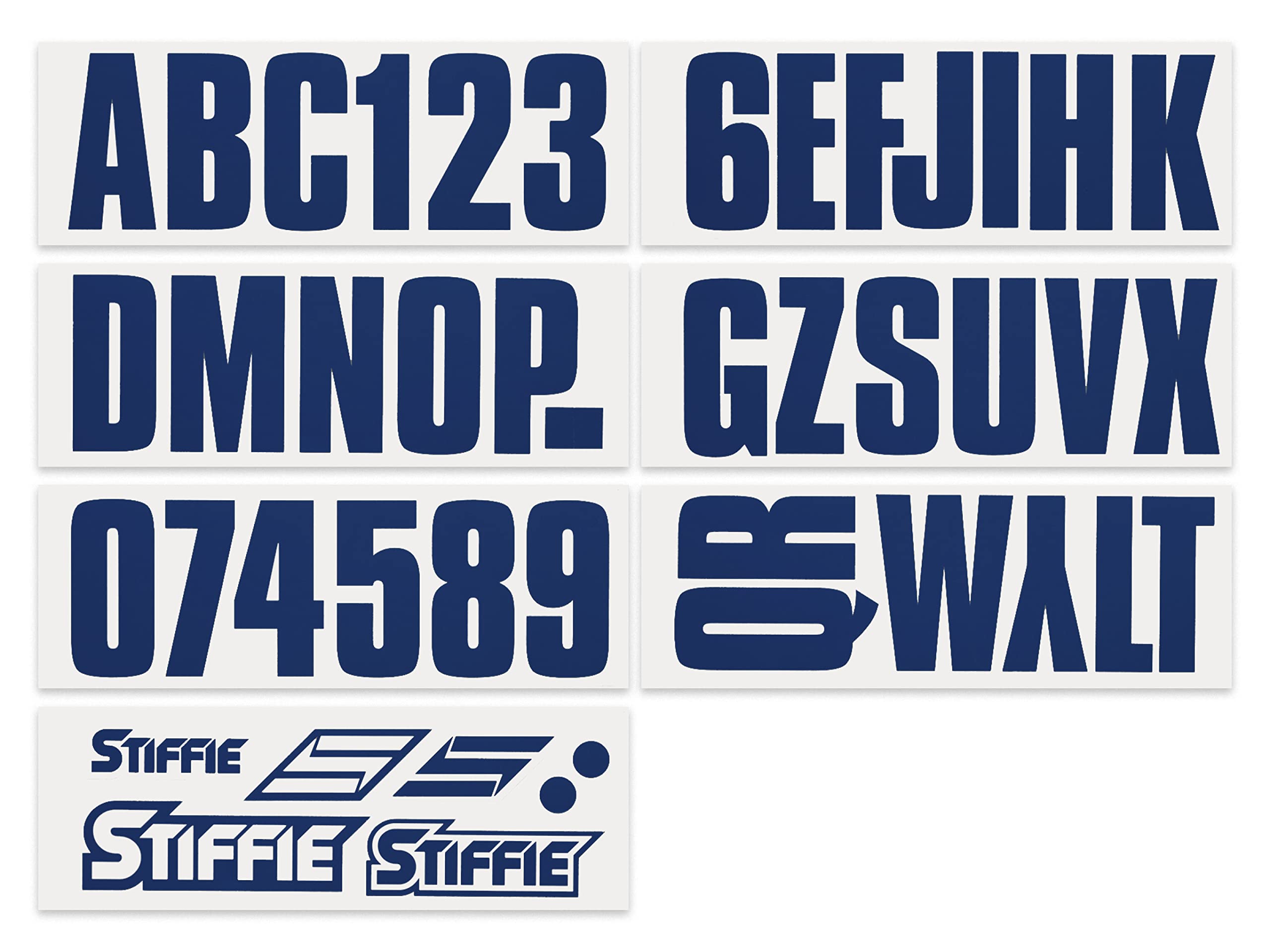 Stiffie Uniline Navy 3'' Boat & Pwc Registration Decals  Numbers Letters Stickers