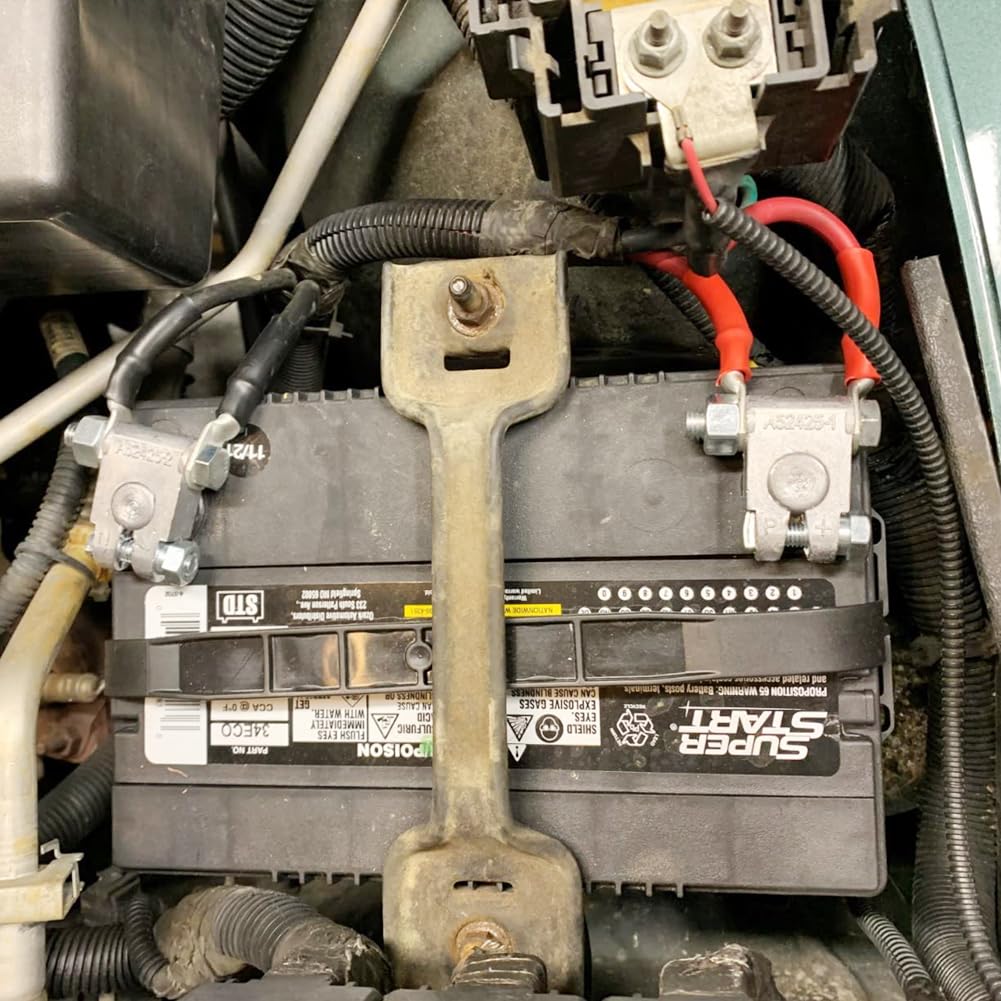 Ampper Military Spec Battery Terminal End, Top Post Battery Terminal Set For Marine Car Boat Rv And Vehicles (1 Pair)