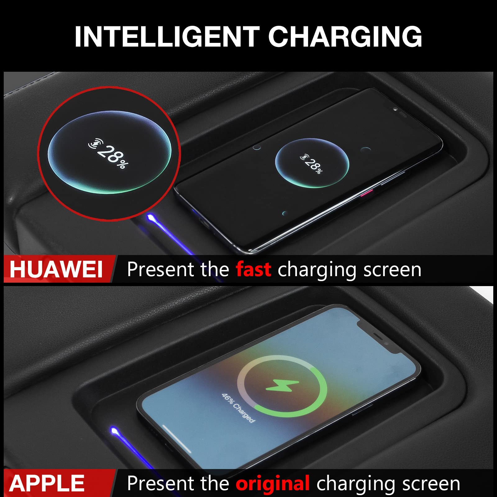 Xipoo Wireless Charger Compatible with 2015-2018 Chevy Silverado GMC Sierra Wireless Charging Tray Jump Seat Replacement for 201