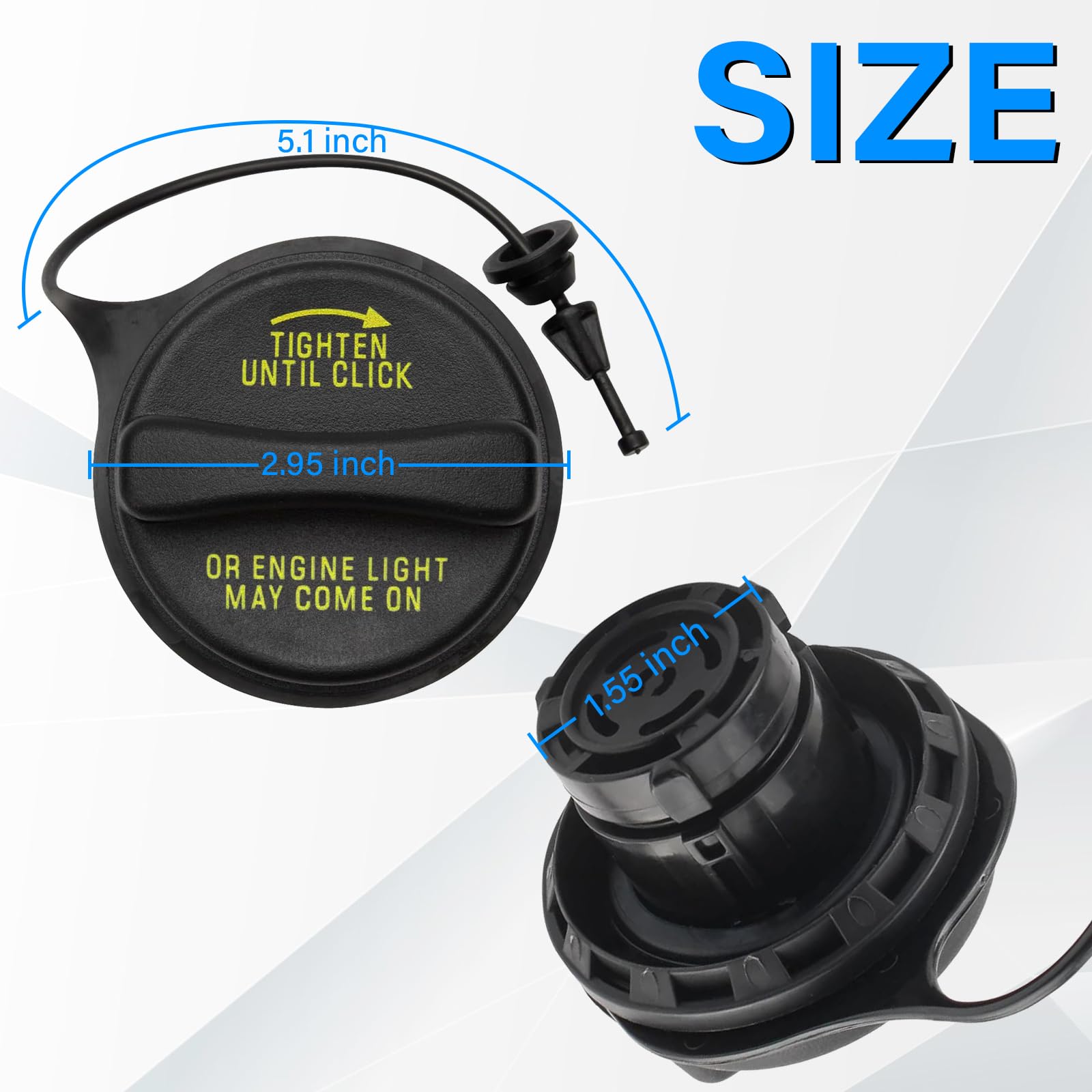 Gas Cap, Fuel Cap XU5Z9030MA for Ford F150, F250, F350, F450 Expedition, E150 E250 E350 Econoline Super Duty Lincoln Navigator