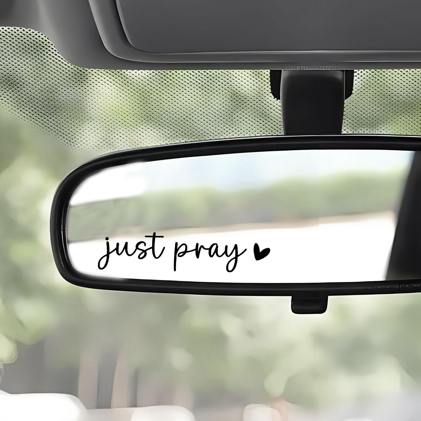 2 X Just Pray Rearview Mirror Decal Water Bottle Stickers Affirmation Reminder Sticker Laptop Bumper Sticker Tumbler Vinyl Stick