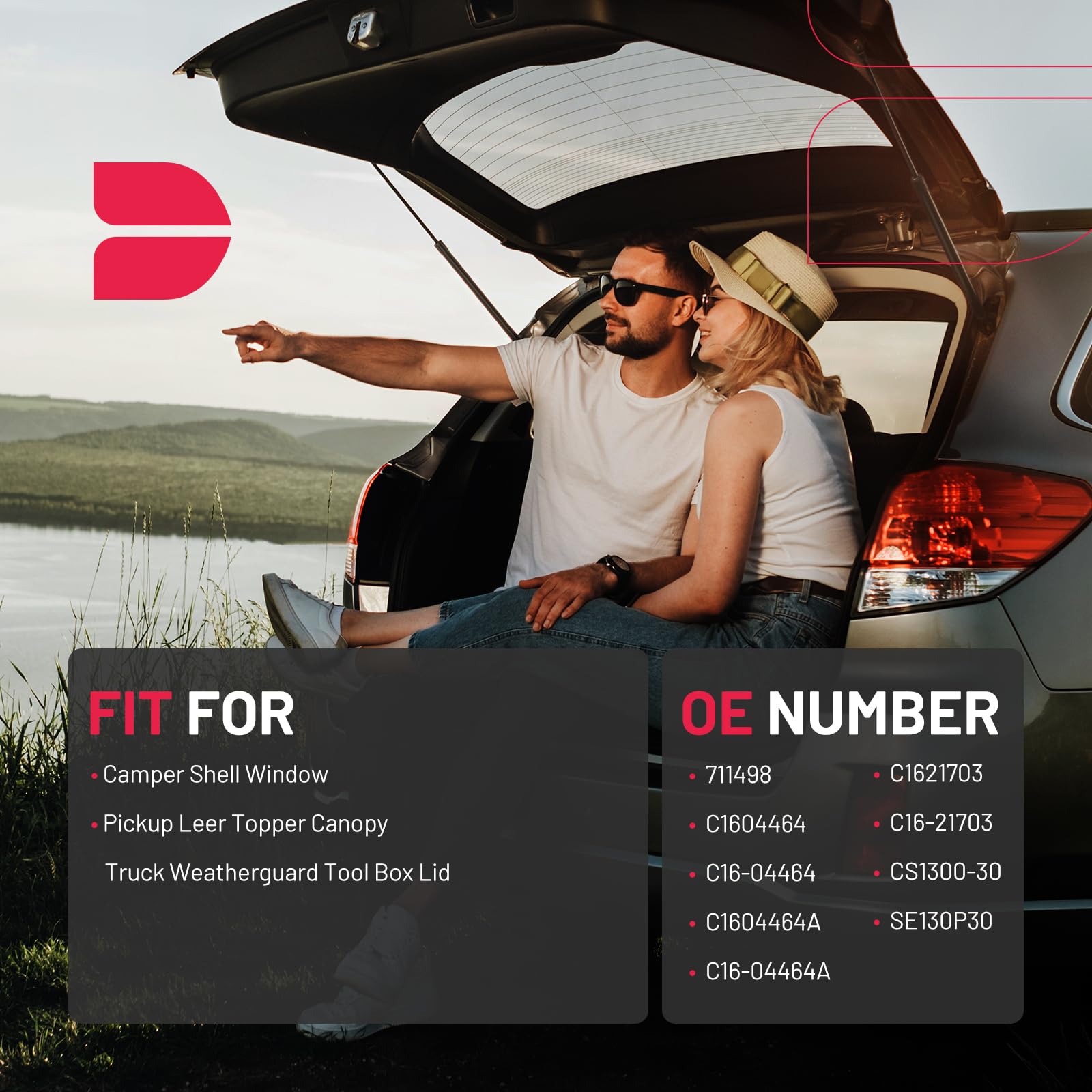 Bdfhyk C16-04464 13 Inch/30Lbs (133N Gas Struts Shocks For Camper Shell Window Pickup Leer Topper Canopy Truck Weatherguard Tool