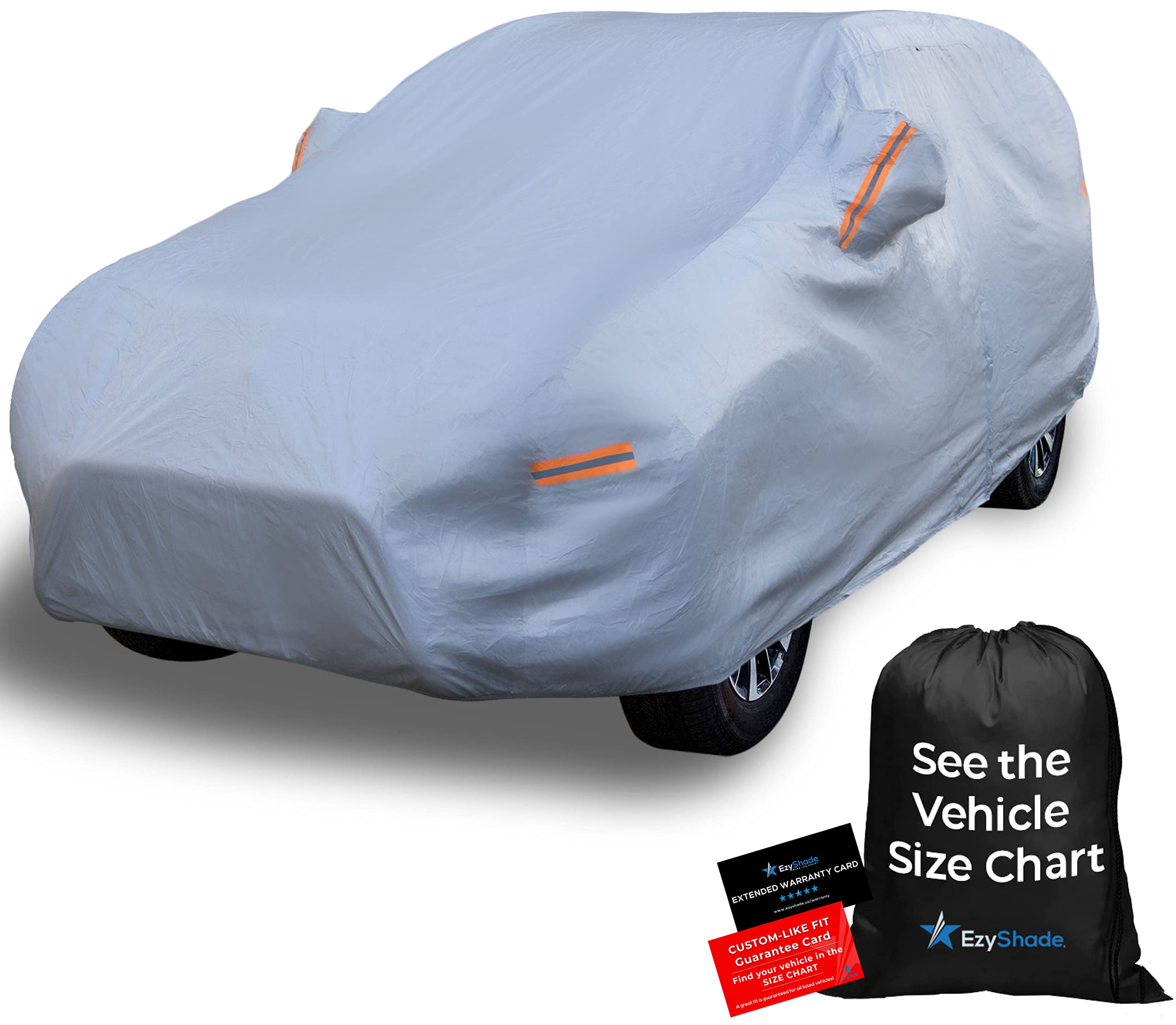 Ezyshade 10-Layer Suv Car Cover Waterproof All Weather. See Vehicle Size-Chart For Accurate Fit. Outdoor Full Exterior Covers For Automobiles Heavy Duty Tarp Jeep Rav4 Crv. Size S2 (See Size Chart)