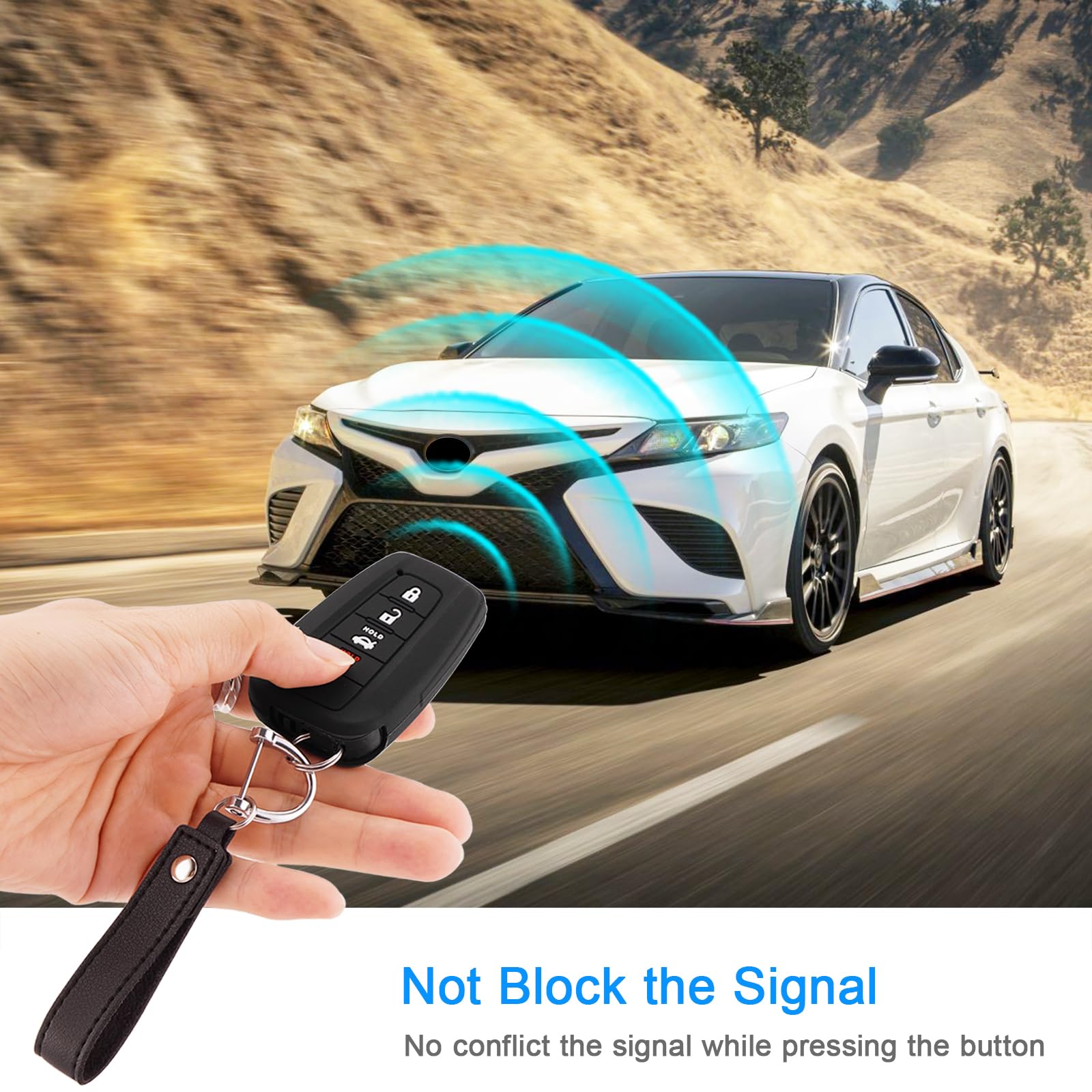 Koaudb Silicone Key Fob Cover Compatible With Toyota Accessories Highlander Corolla Camry C-Hr Rav4 Avalon Prius 4Runner Prado 8