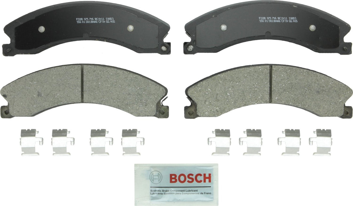 BOSCH BC1411 QuietCast Premium Ceramic Disc Brake Pad Set - Compatible with Select Chevrolet Express 3500/4500, Silverado 2500/3