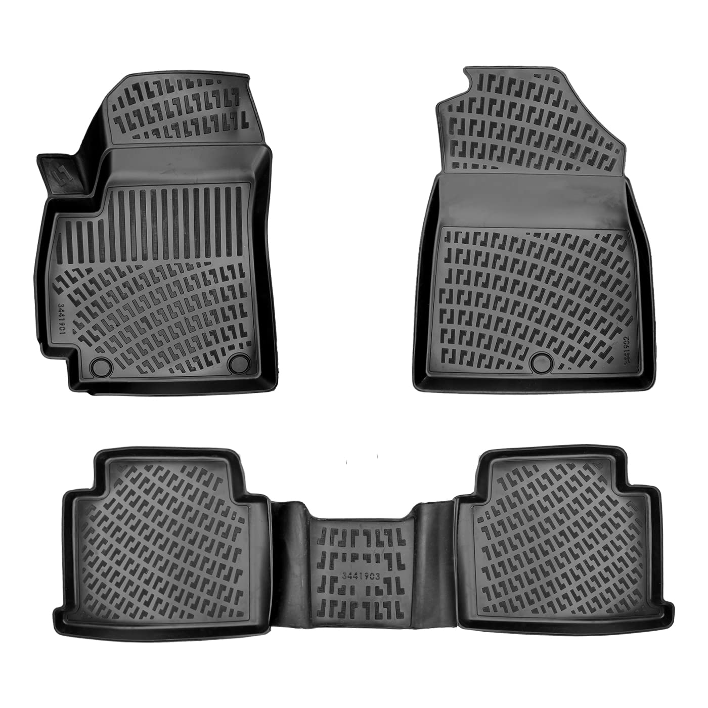 Rizliner Kia Seltos 2021-2025 Floor Mats 3D Custom Fit Compatible With Kia Seltos Rubber Car Mats Laser Measured 1St & 2Nd Row F