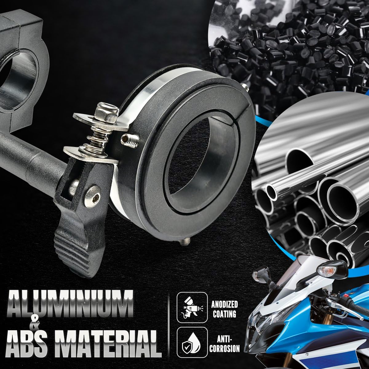 BILLFARO Universal Throttle Lock,Motorcycle Cruise Control Throttle Assist Clamp Handlebar Grip Accelerator Assistant Accessory