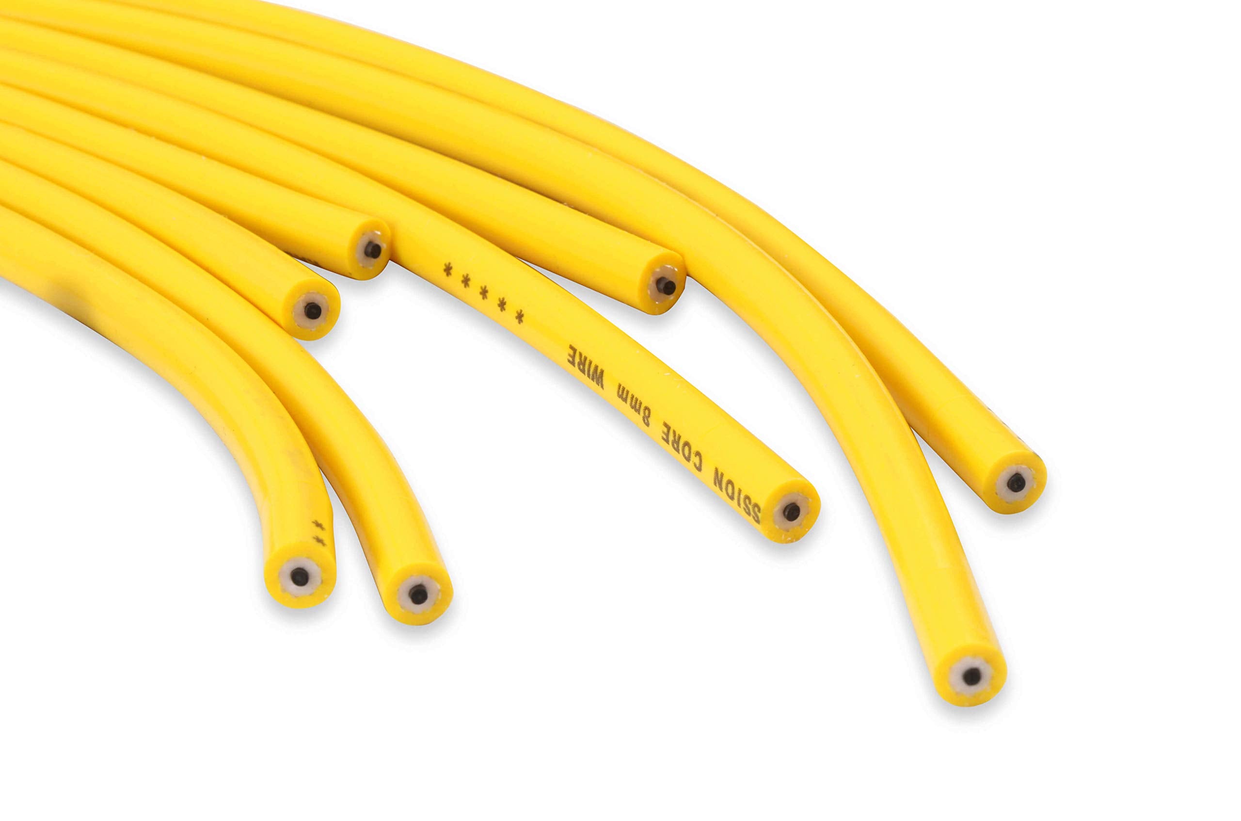 ACCEL 4040 Spark Plug Wire Set - 8mm - Yellow with Orange Straight Boots