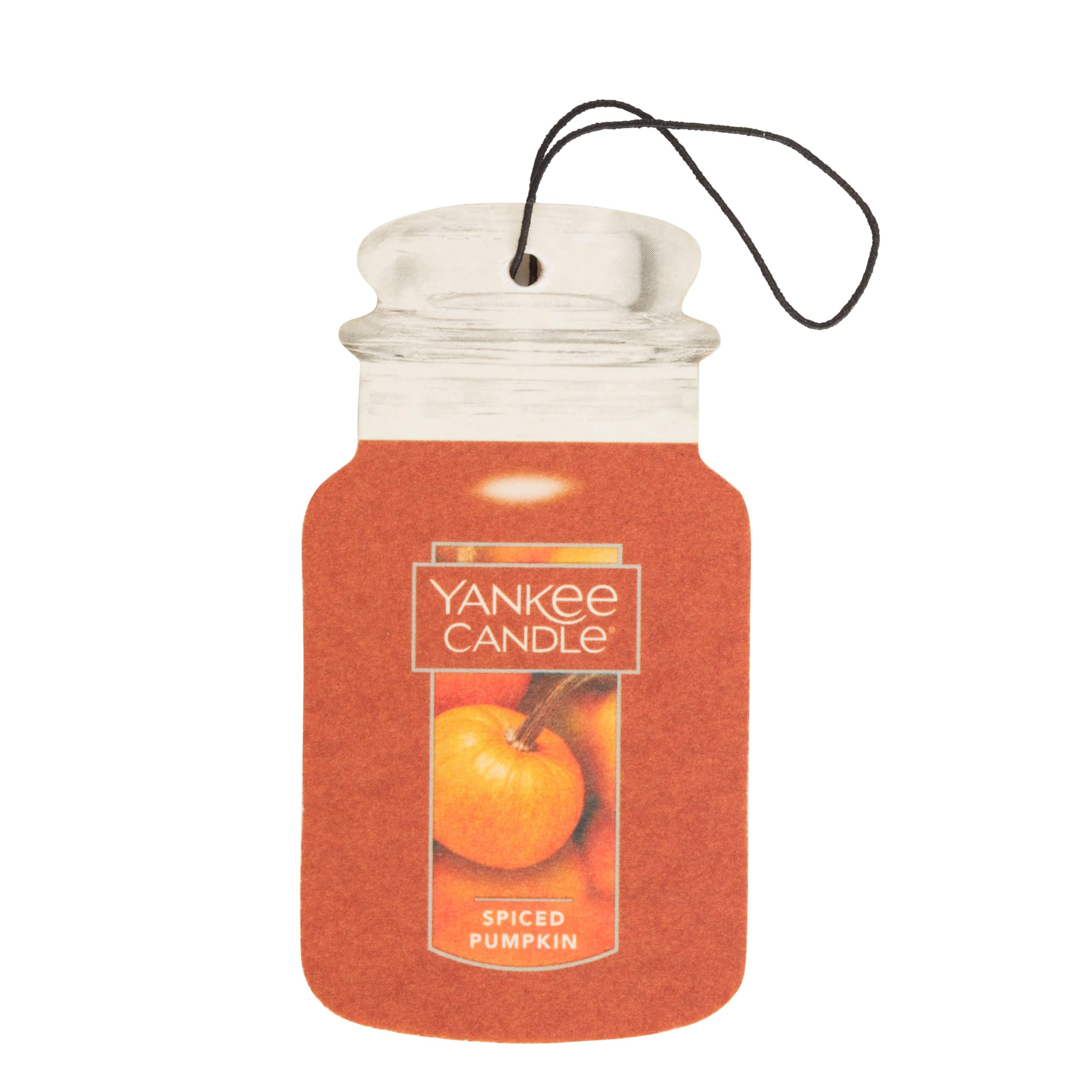 Yankee Candle Classic Paper Car Jar Air Freshener, Hanging Car Freshener, Long Lasting Odor Neutralizing Car Fragrance, Spiced P