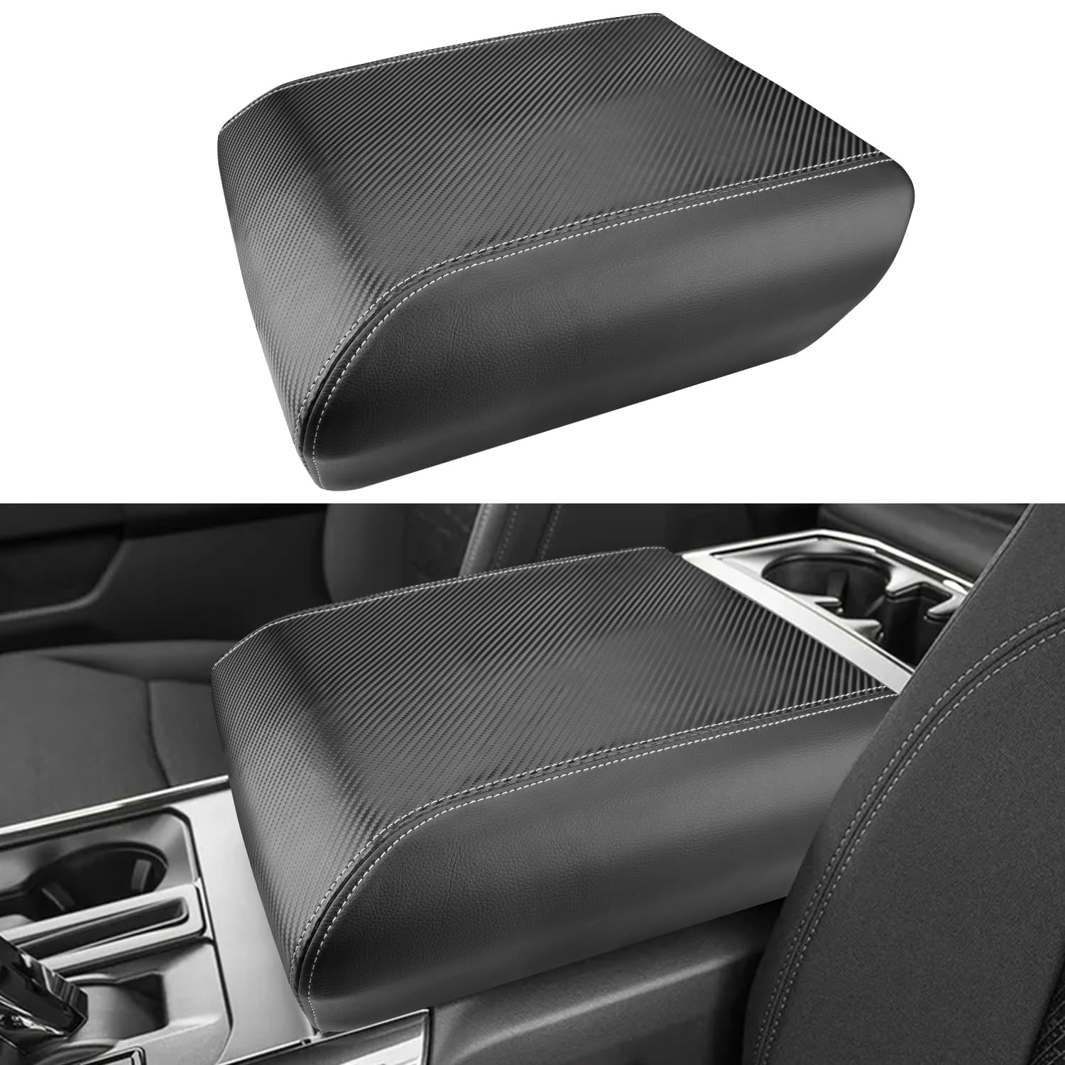 Intget Car Center Console Armrest Cover For 2024 Ford F150 Accessories Interior 2021 2022 2023 Middle Console Lid Seat Cover Pro