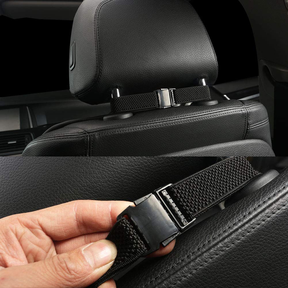 Black Panther 1 Pair Car Seat Covers,Breathable Universal Pu Front Car Seat Protectors,Non-Wrapped Bottom With Backrest (Black+B