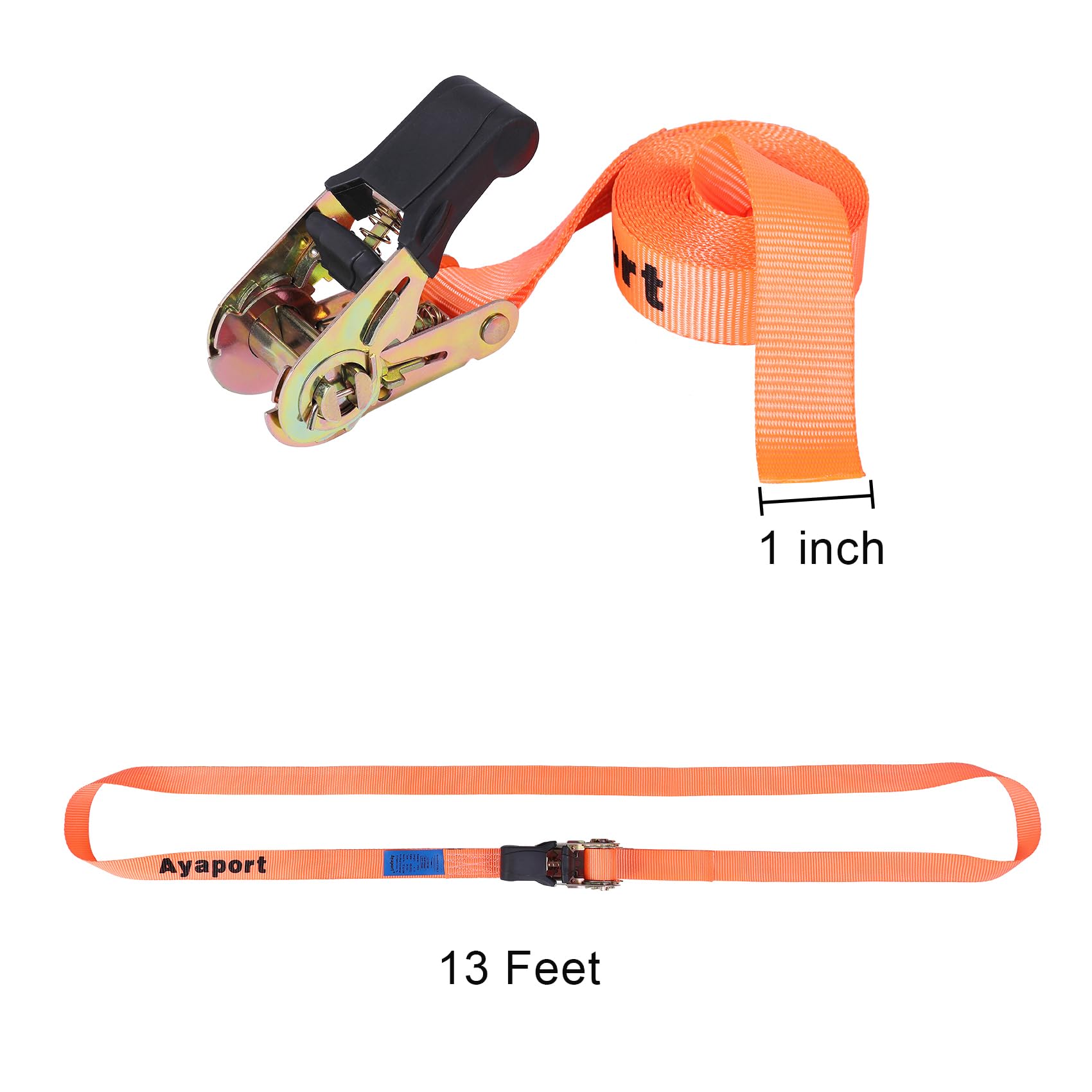 Ayaport Endless Ratchet Straps With Hook Tie Down Cargo Straps 13Ft 4 Pack