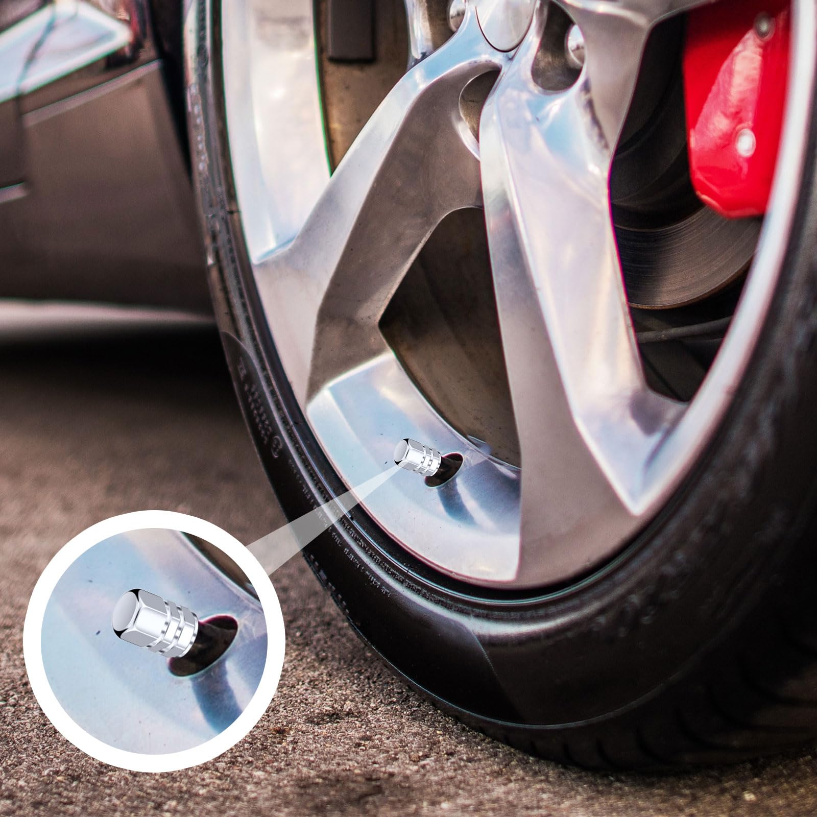 Tallew 50 Pcs Tire Valve Stem Caps Hexagon Tires Universal Heavy-Duty Valve Caps Leak Proof Aluminum Alloy Stem Cover For Car Su