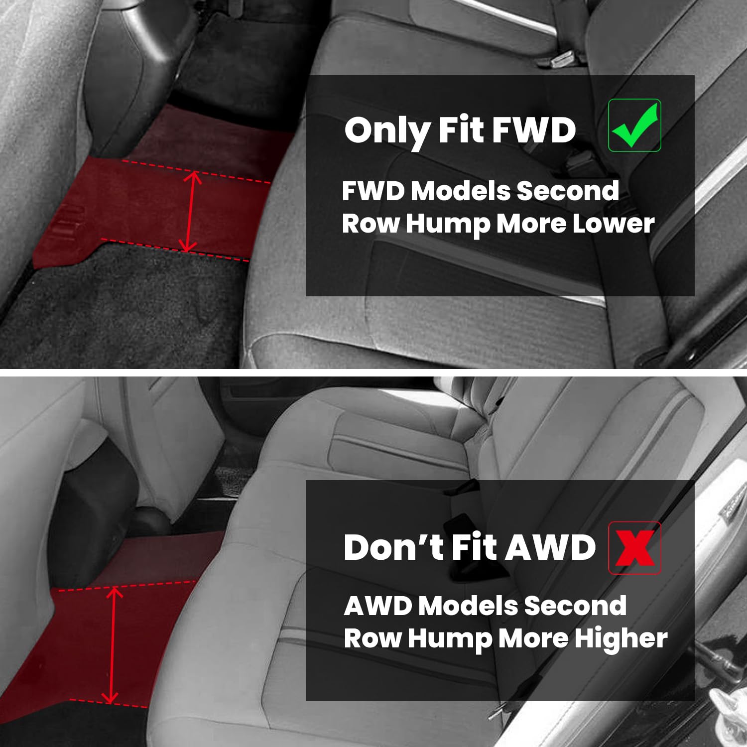 Lasfit Floor Mats Fits For Hyundai Sonata 2020-2025 (Only For Fwd, Not For Awd/Hybrid) / Kia K5 2021-2025 (Only For Fwd,Not Fit