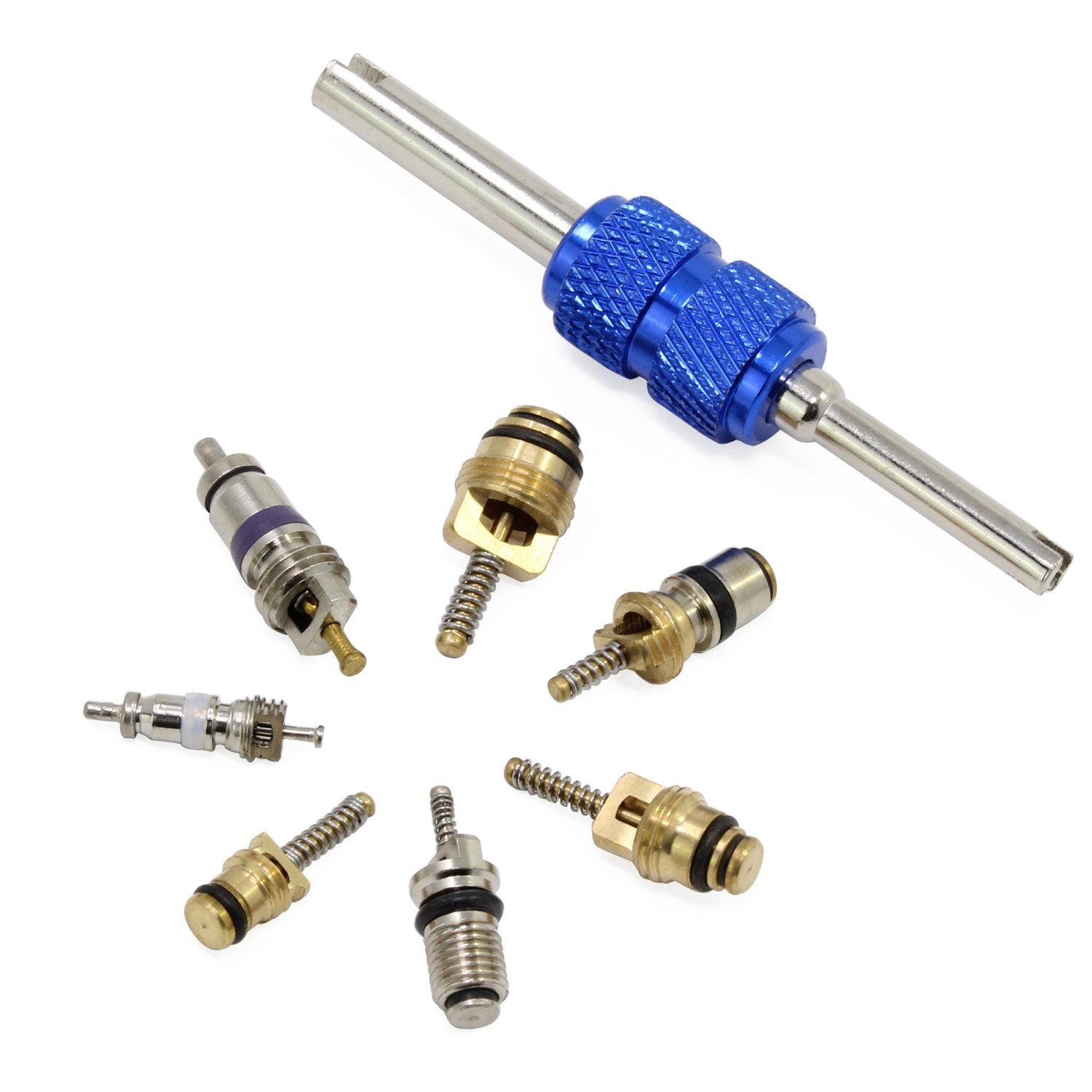 OCR Car Air Conditioner Valve Core R12 R134a Automotive Air Conditioning Refrigeration Tire Valve Stem with Double Head Dual Dis