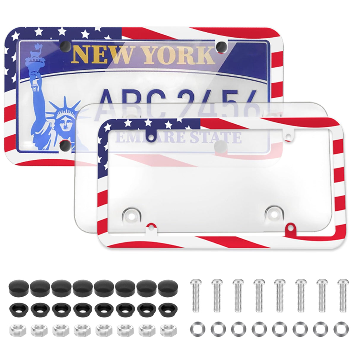 Keyiduid License Plate Cover and Frames,Clear Front and Rear License Plate Holde WBCARB0DD7568DC