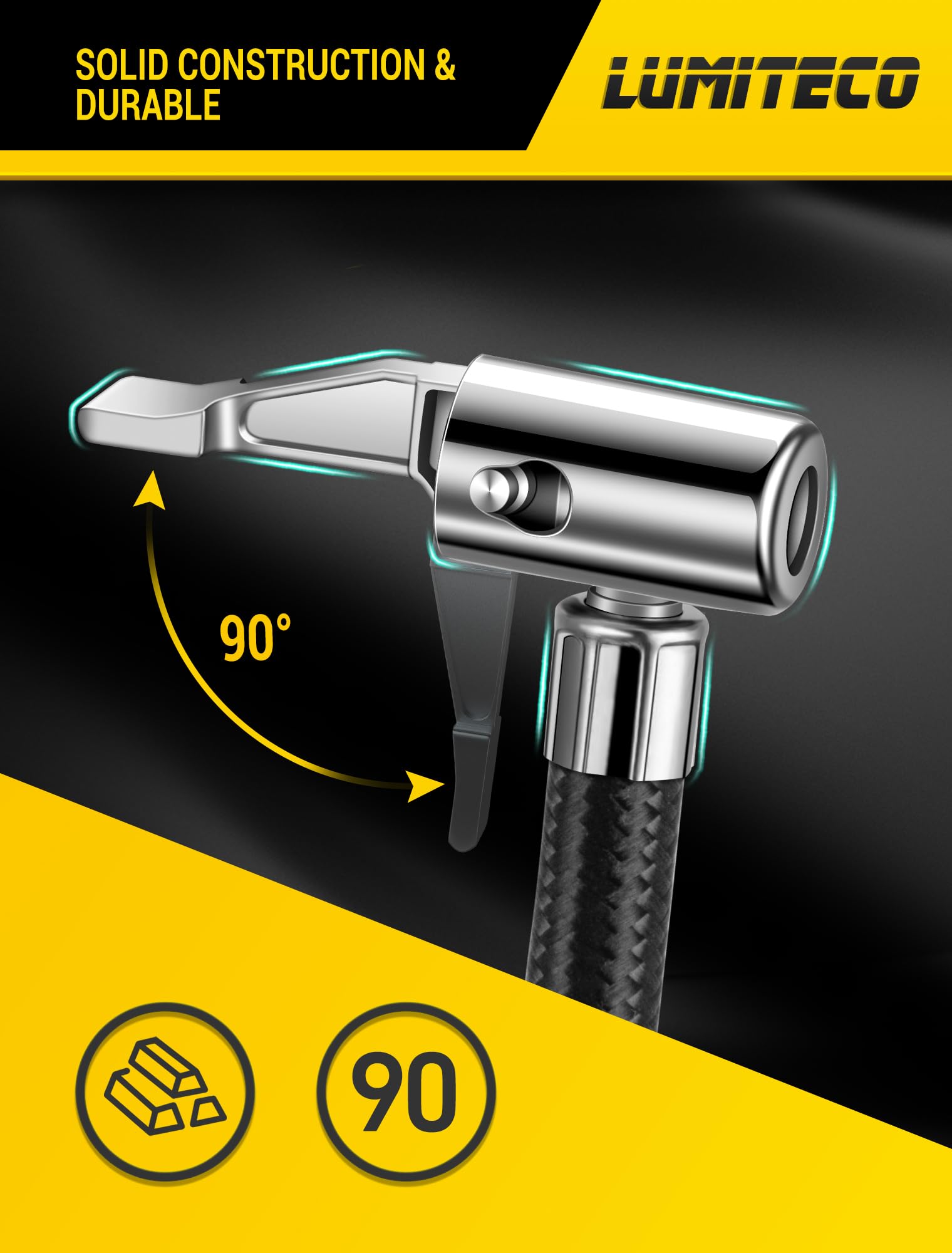 Lumiteco Quick Connect Tire Chuck Hose, Tire Valve Extension Tube W/Presta Valve & Air Pump Ball Needle Set, Air Tire Inflator P