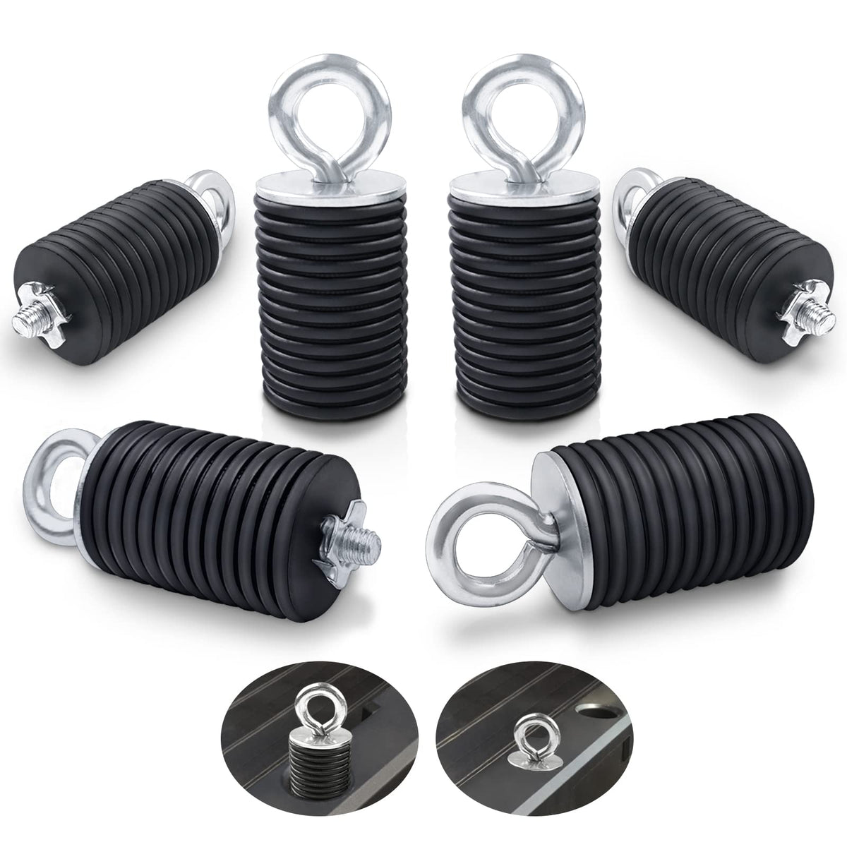 Starknightmt Ranger Tie Down Anchors,Utv Lock And Ride 2' Bed Anchor Compatible With Polaris General Ranger 500 570 1000 Xp 900 800 700 With 1-7/16' Hole(6 Pcs,Black)