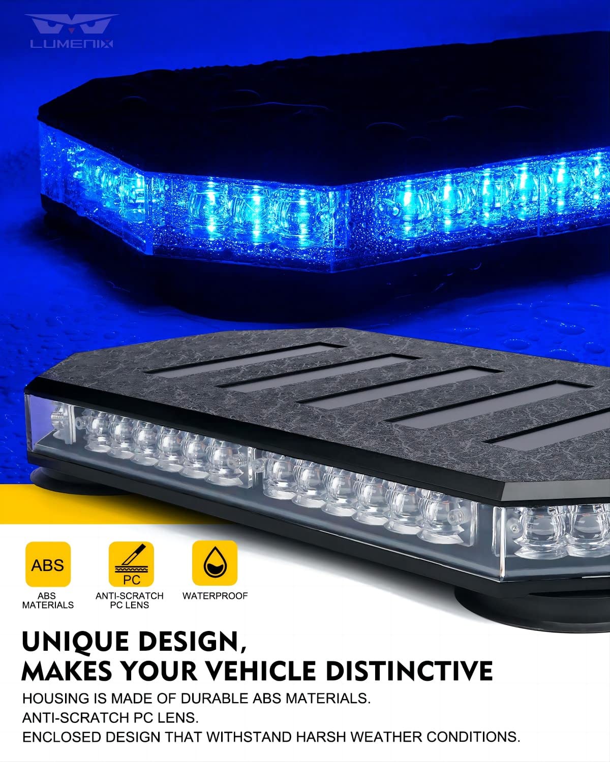 Lumenix 42 Led Roof Top Strobe Beacon Light Bar Hazard Warning Emergency Flashing Police Cop Lights With Controller For First Re