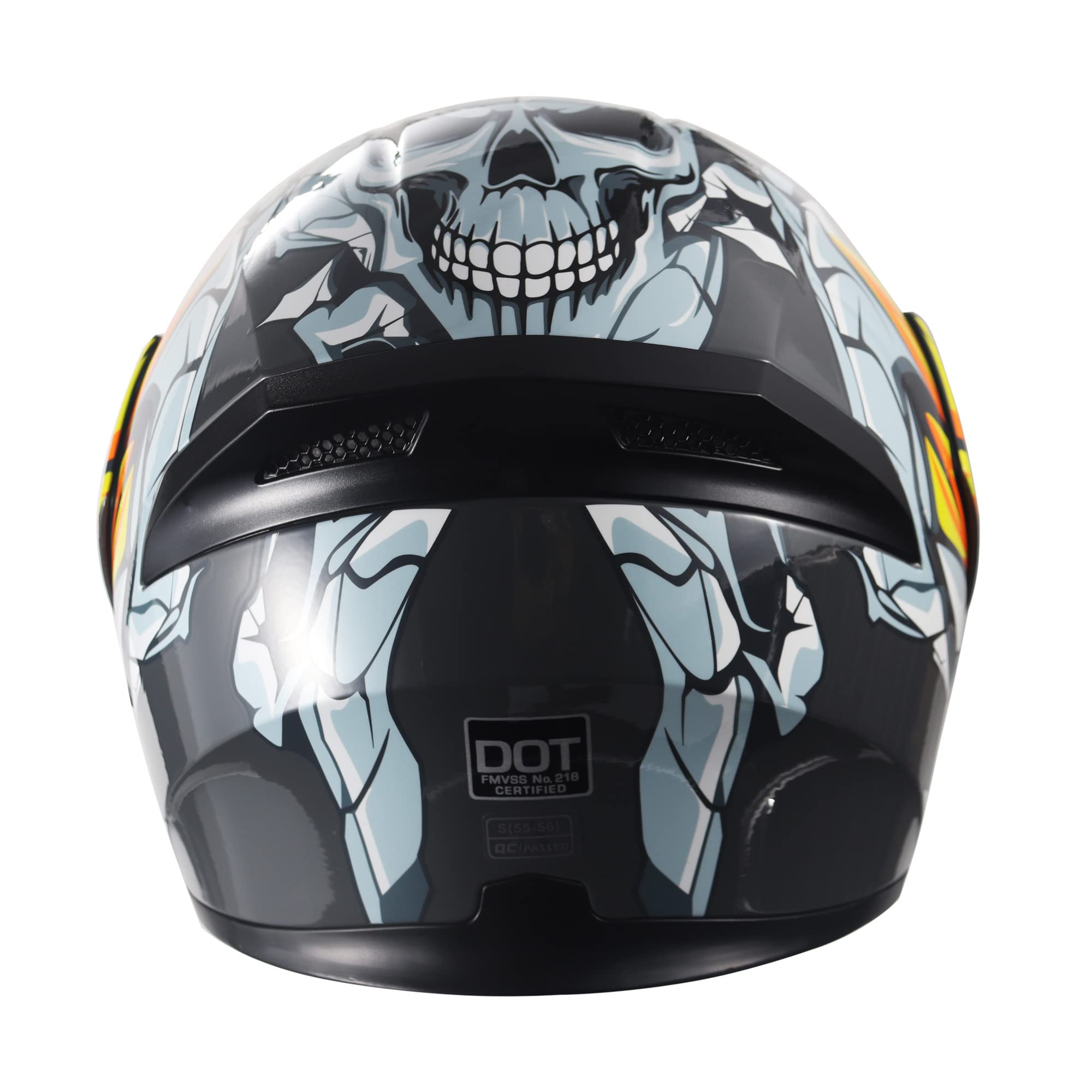Kypara Motorcycle Dual Visor Flip Up Modular Full Face Helmet With Dot Certification Of Impressionism (Xl, Ghost Rider)