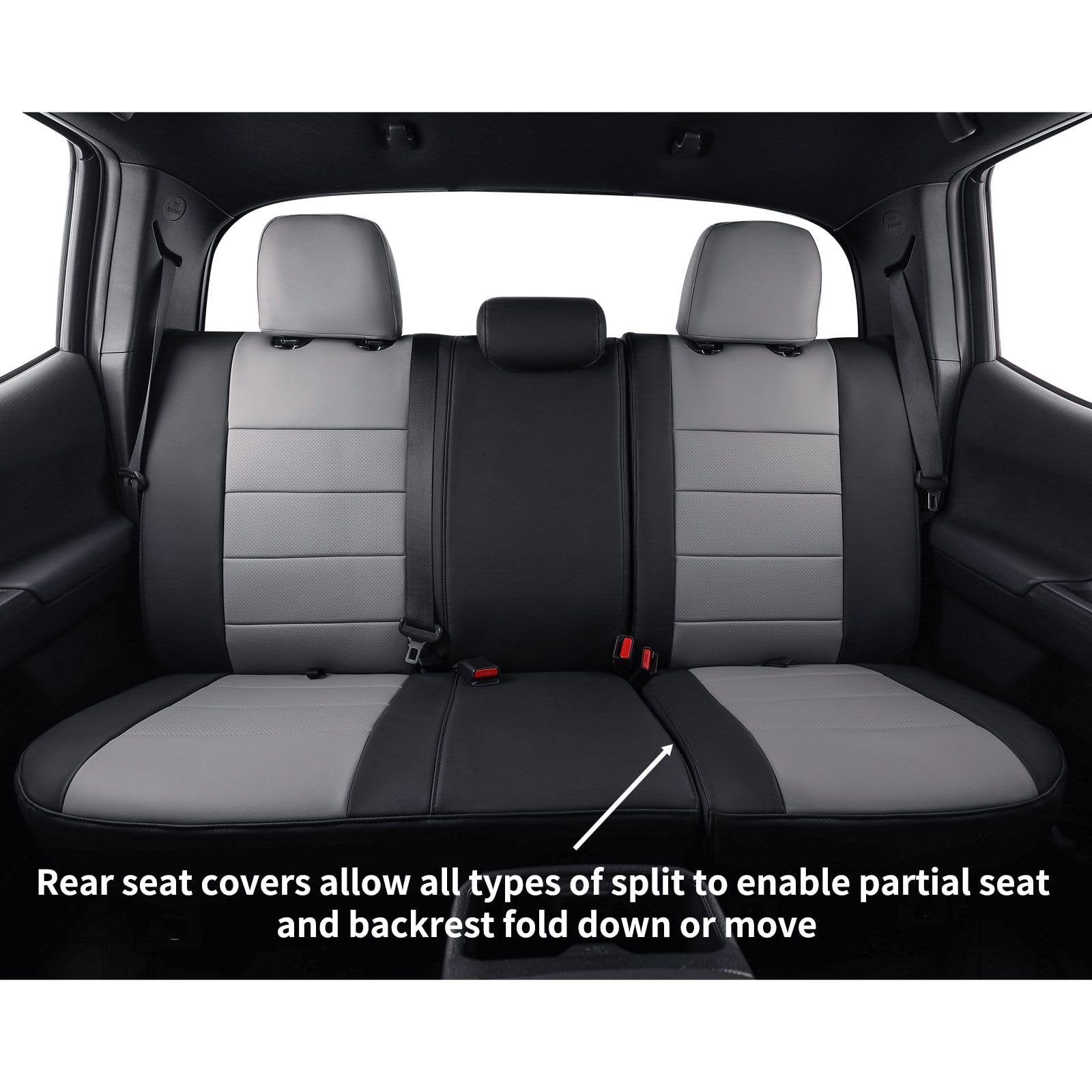 Coverdream Leather Seat Covers Custom Fit For 2024 2025 Toyota Tacoma Double Cab Sr,Sr5,Trd Sport,Trd Off-Road,Limited,Full Cove