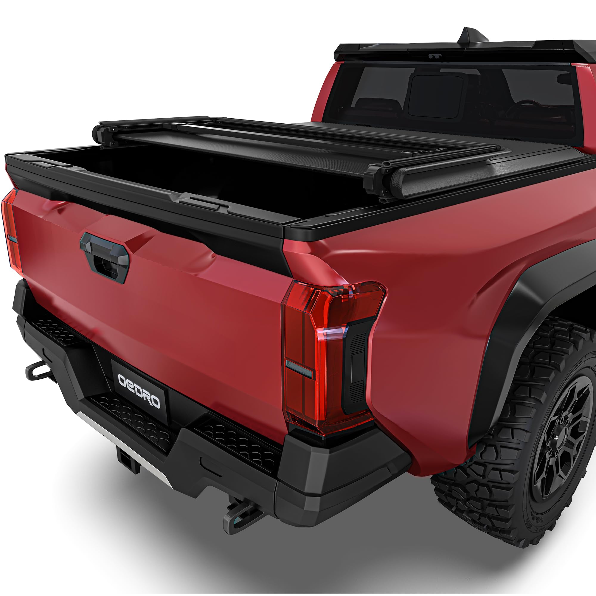 OEDRO Soft Tri-fold Truck Bed Tonneau Cover Compatible with Toyota Tacoma 2024 2025 with 5ft Bed, with Track Rail System(Excl. T
