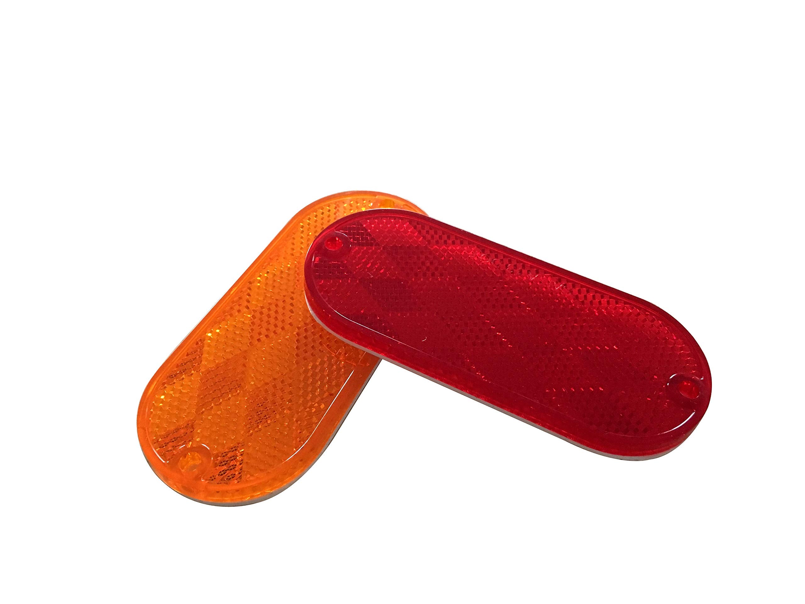 Maxxhaul 50016 20-Pack Oval Reflectors 10 Red - 10 Amber Self Adhesive Or Drill Mount - Dot, 20 Pack