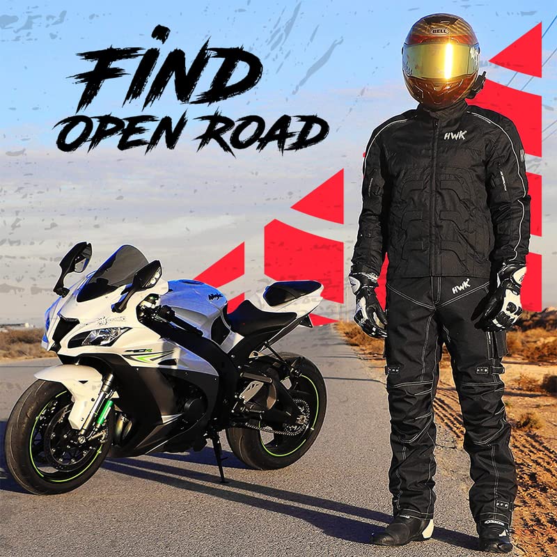 Hwk Spyder Motorcycle Jacket For Men With Weather Resistant Cordura Textile Fabric For Enduro Motocross Jacket Small/Black