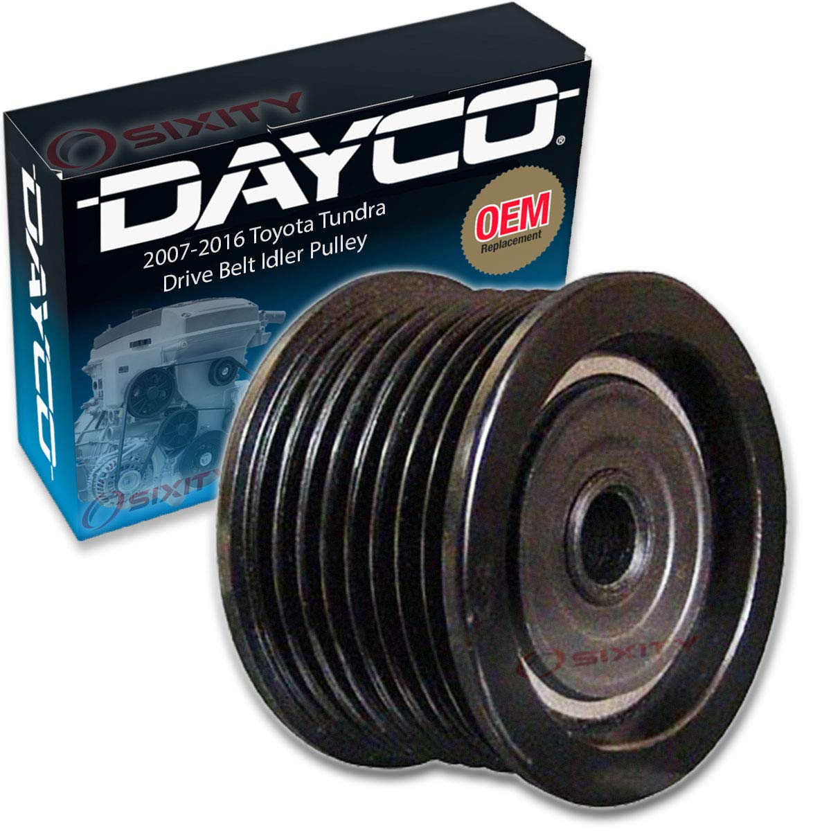 Dayco Drive Belt Idler Pulley compatible with Toyota Tundra 4.6L 5.7L V8 2007-2018