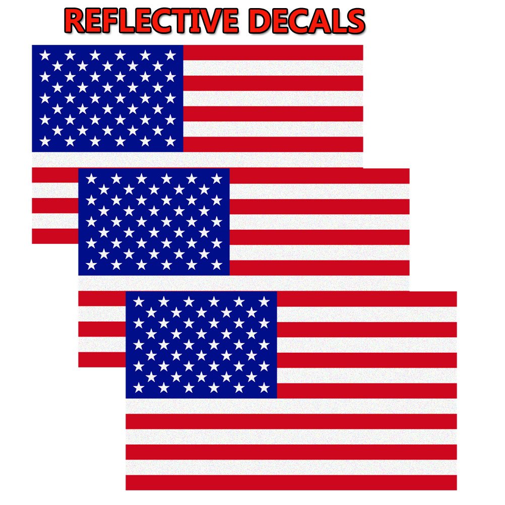 Reflective Subdued American Flag Sticker 3'' X 5'' Tactical Military Flag USA Decal Great for SUV, Hard Hat, Car Vinyl Window Bu