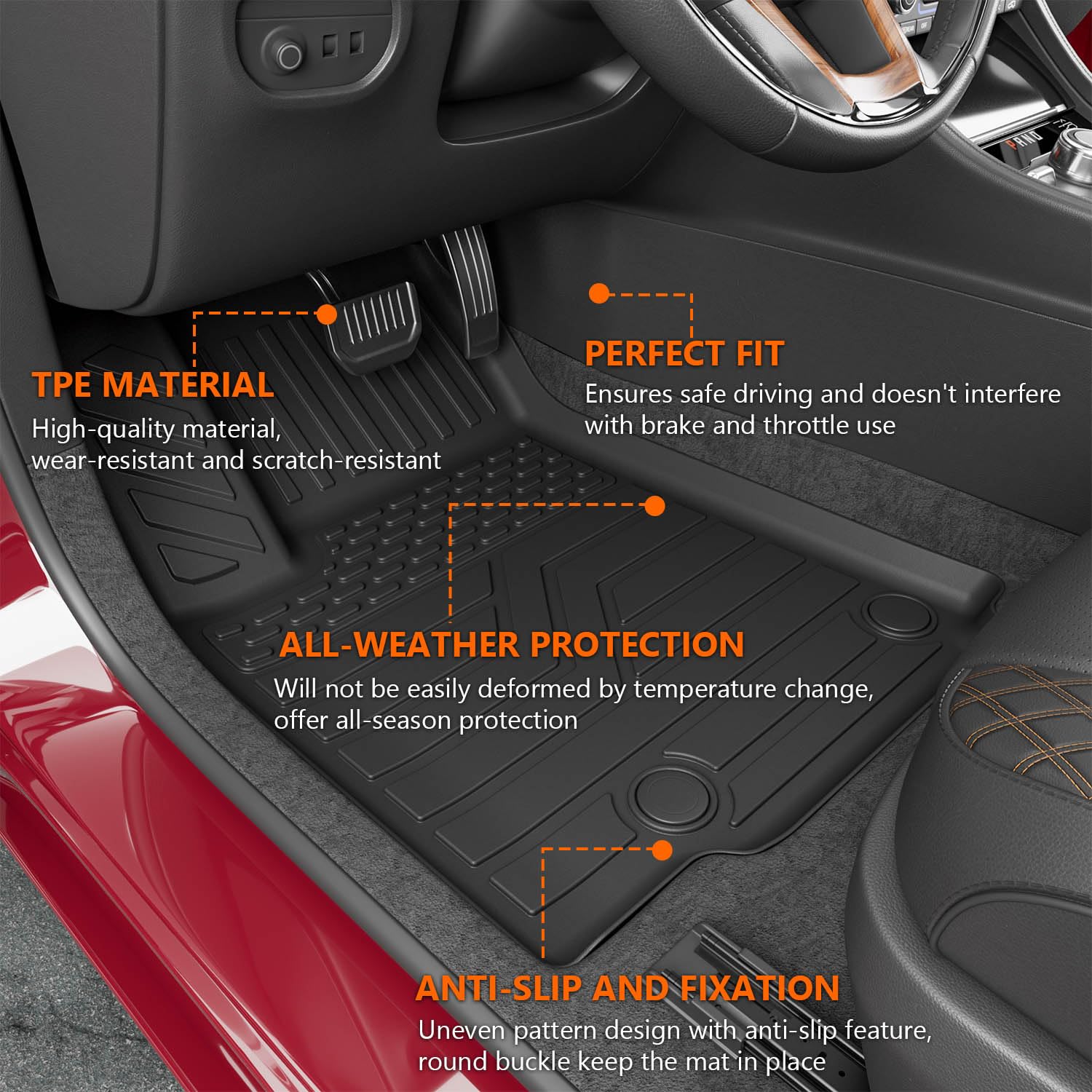 powoq Floor Mat Compatible with 2021-2025 Jeep Grand Cherokee L Cargo Mat Backrest Mat Replacement for 7Seat Grand Cherokee L Ac