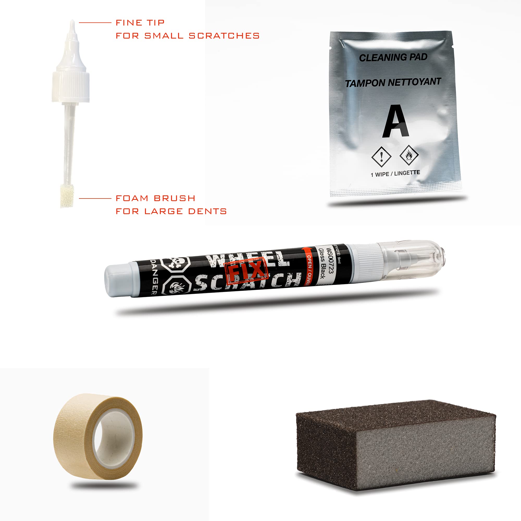 Wheel Scratch Fix Quick And Easy Rim Touch Up Paint Kit, Car Wheel Touch Up Paint Pen Repair Kit, Universal Wheel Paint Color Bl