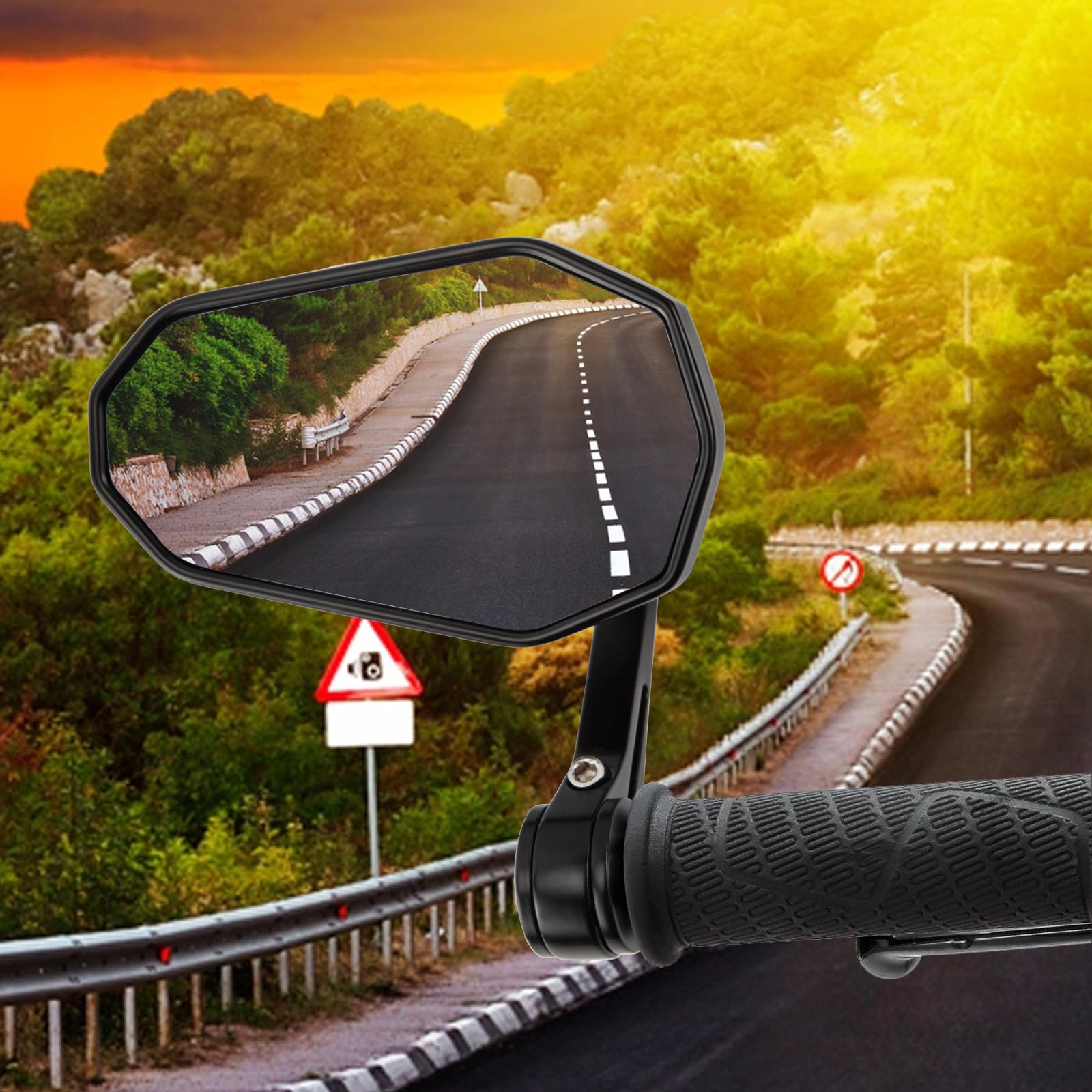 CICMOD Motorcycle Bar End Mirrors 7/8 Handlebar Rear View Side Mirrors Universal Fit for Scooter, ATV, Dirt Bike, Cruiser - 1