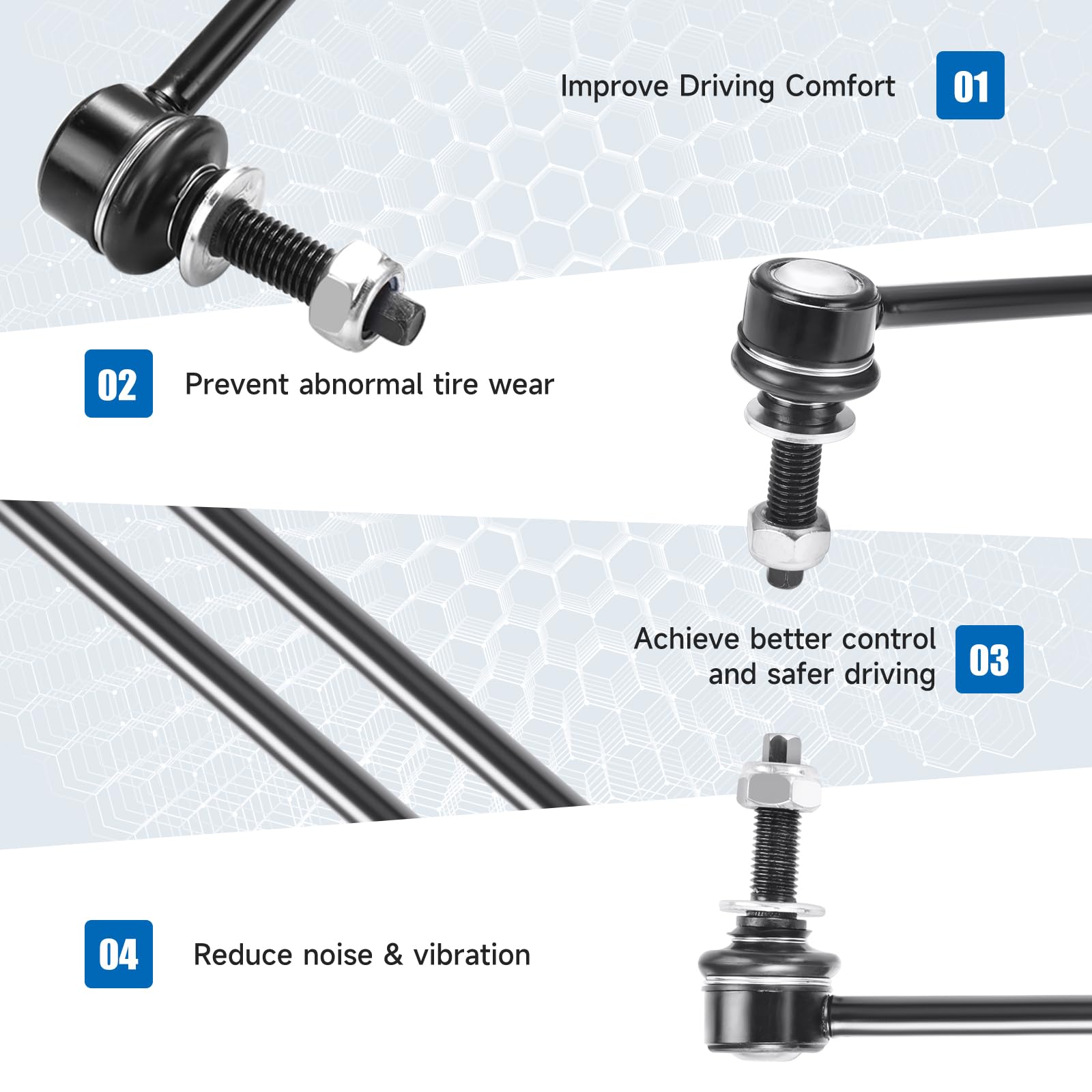 K80822 K80823 Sway Bar Links - Front Stabilizer Bar End Links Compatible With 2005-2015 Chrysler 300 Rwd 2006-2015 Dodge Charger