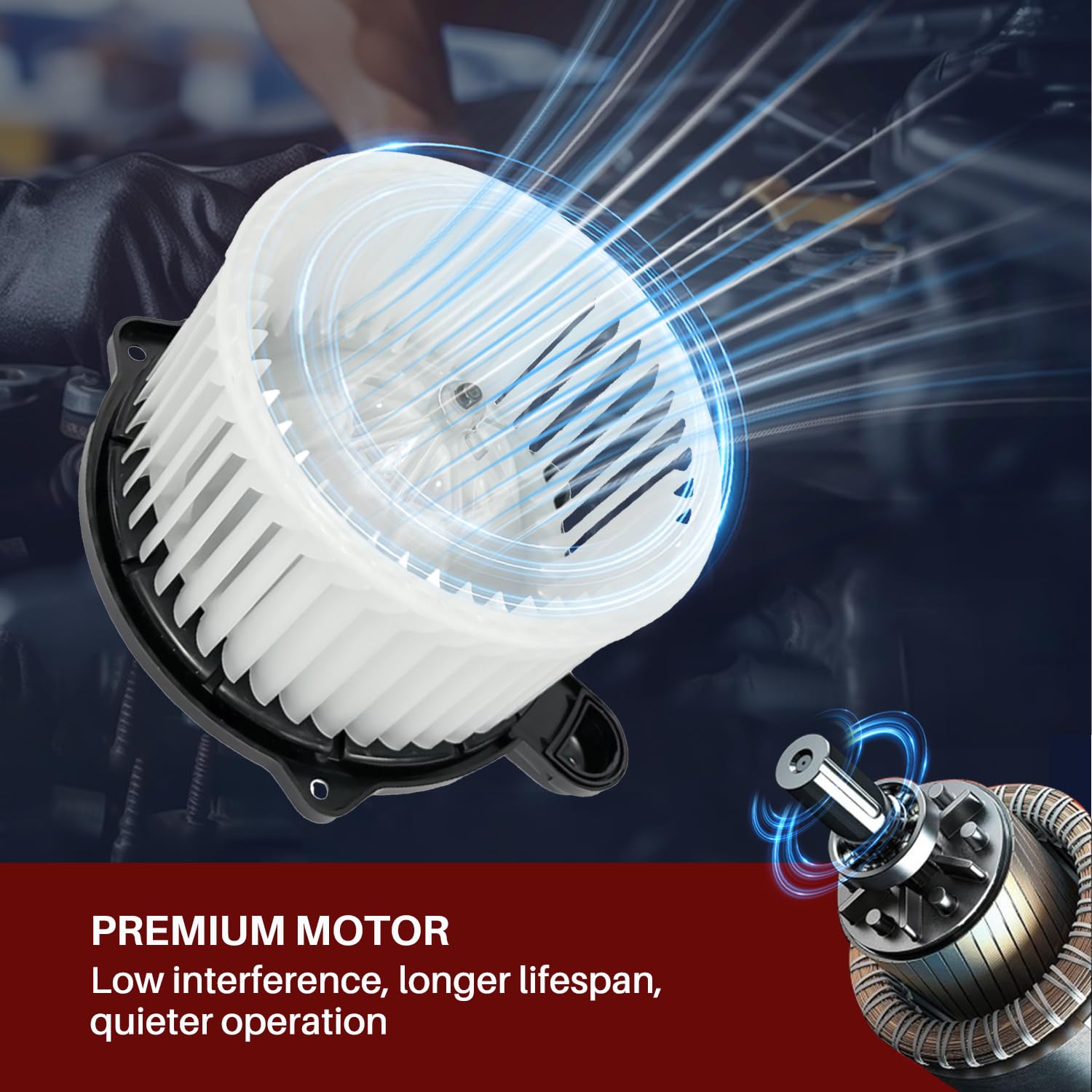 Aspligo Front 700222 Ac Heater Blower Motor Fan Fit For Hyundai Elantra 2007-2010, Equus 2011-2013, Genesis 2009-2014, Santa Fe