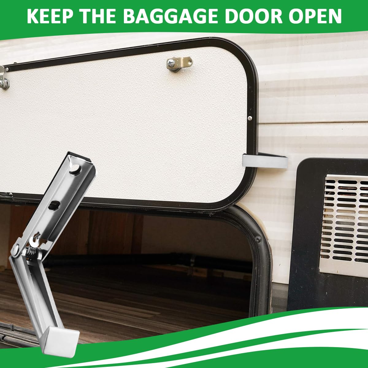 SAQXK 2pcs RV Camper Baggage Door Catch Stainless Steel Door Holder Clips Compartment Latch Holders Fit for Various RV, Travel T
