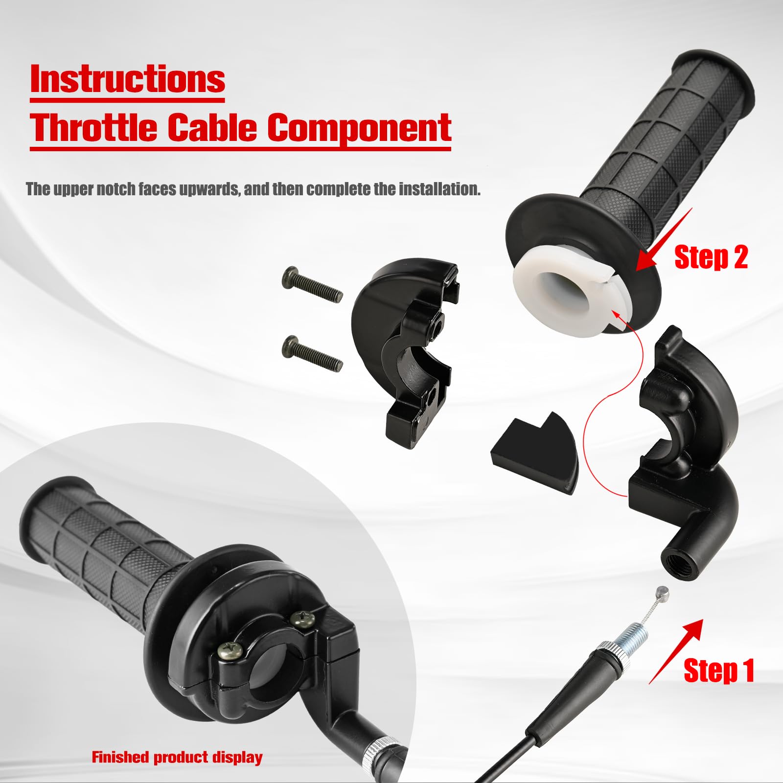 Haporluk PZ19 Carburetor Throttle Cable Handle Grips and Cable Set 22 mm/0.87 in 50cc 70cc 90cc 110cc 125cc for Chinese Quad 4 S