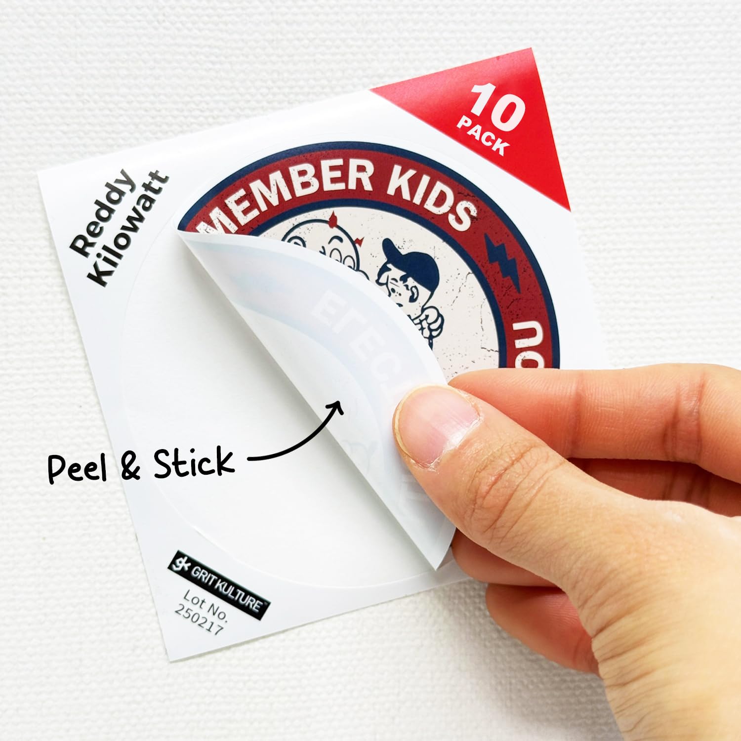 GRITKULTURE Remember Kids Electricity Will Kill You Decal Stickers 10 Pack 2.95 Inch Safety Warning for Hard Hat, Blue Collar, C