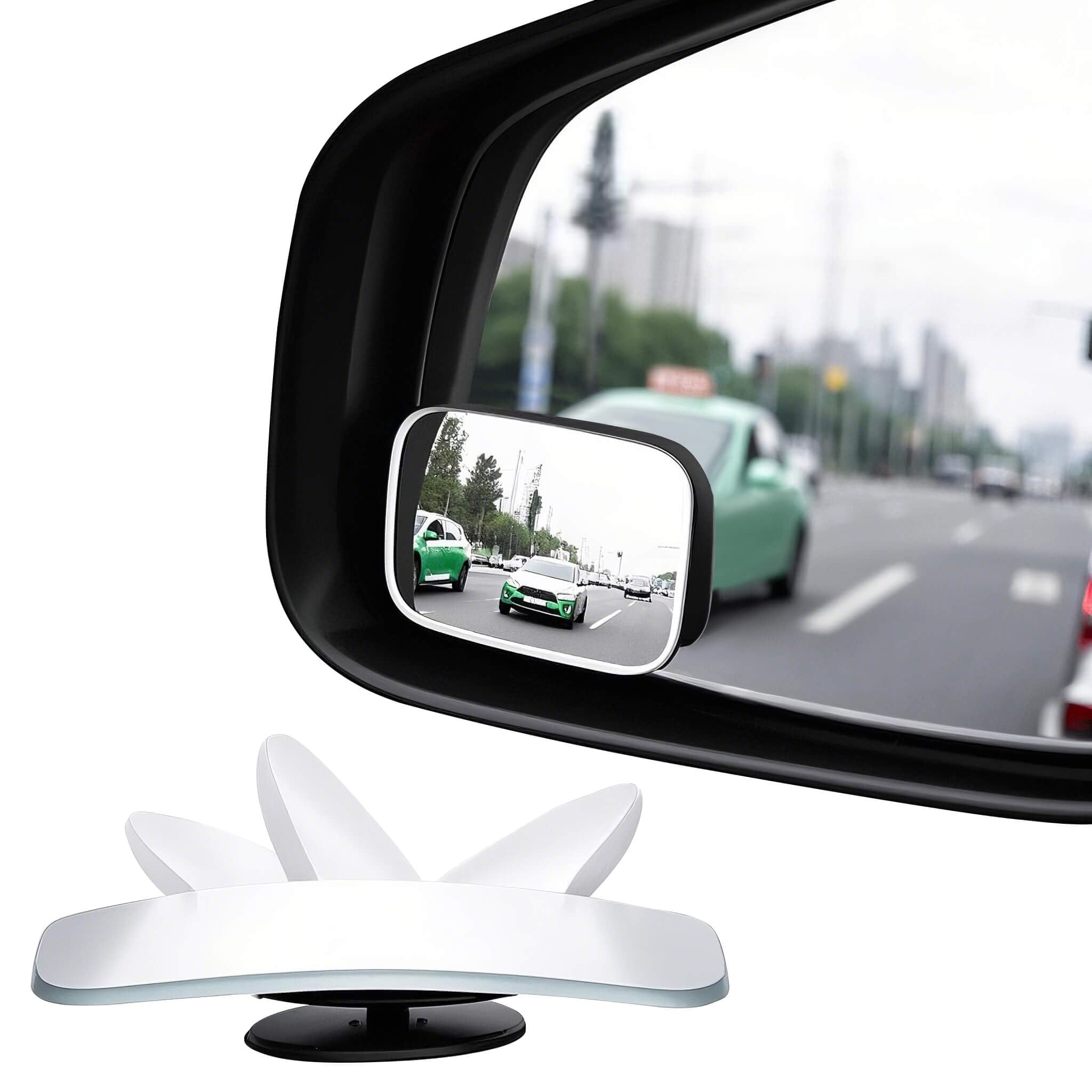 Blind Spot Mirror, Amfor Hd Glass Convex Lens Frameless Adjustable Blind Spot Mirror For All Universal Vehicles Car Stick-On Design (2 Pcs) (Rectangle)