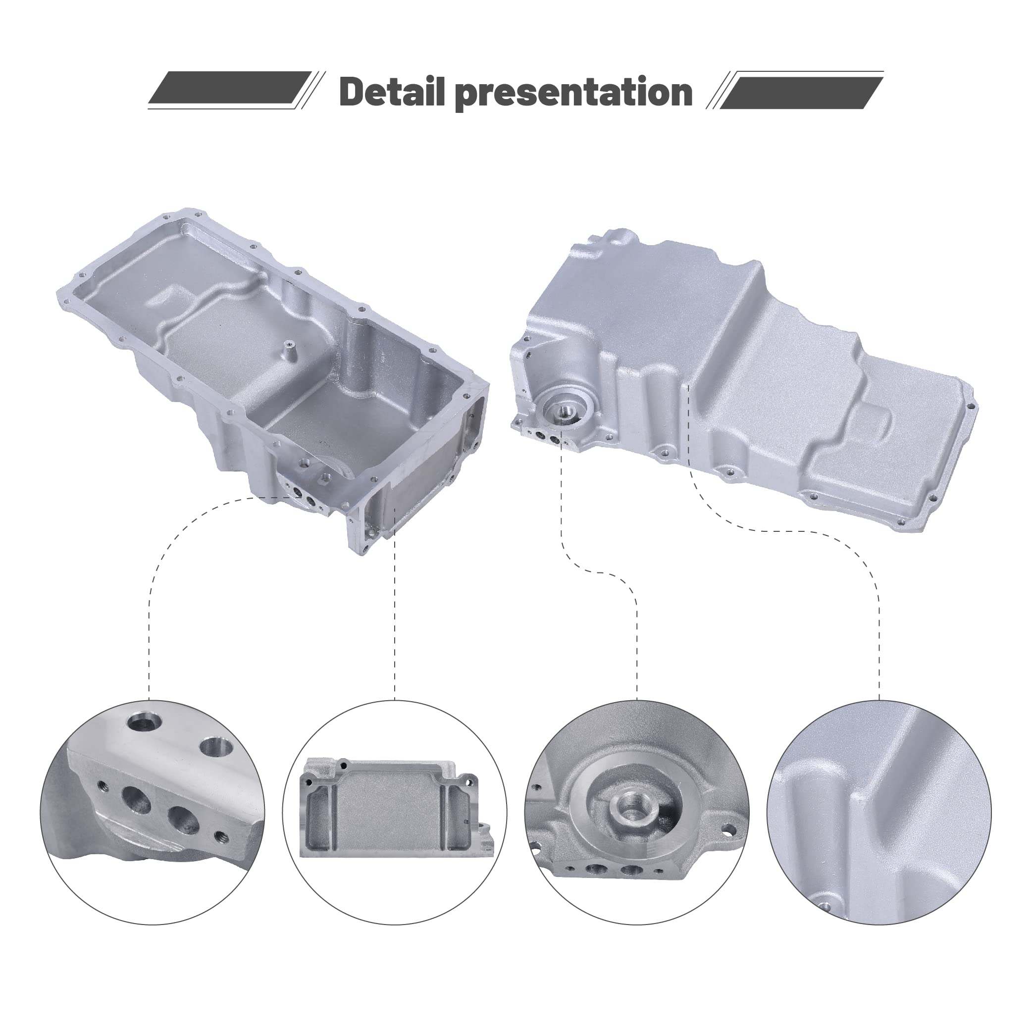 GESEXI 302-2 LS Swap Engine Oil Pan Kit Aluminum Oil Pan Kit Compatible with 1964-1992 Chevy Nova Camaro Ventura Omega F-body G-