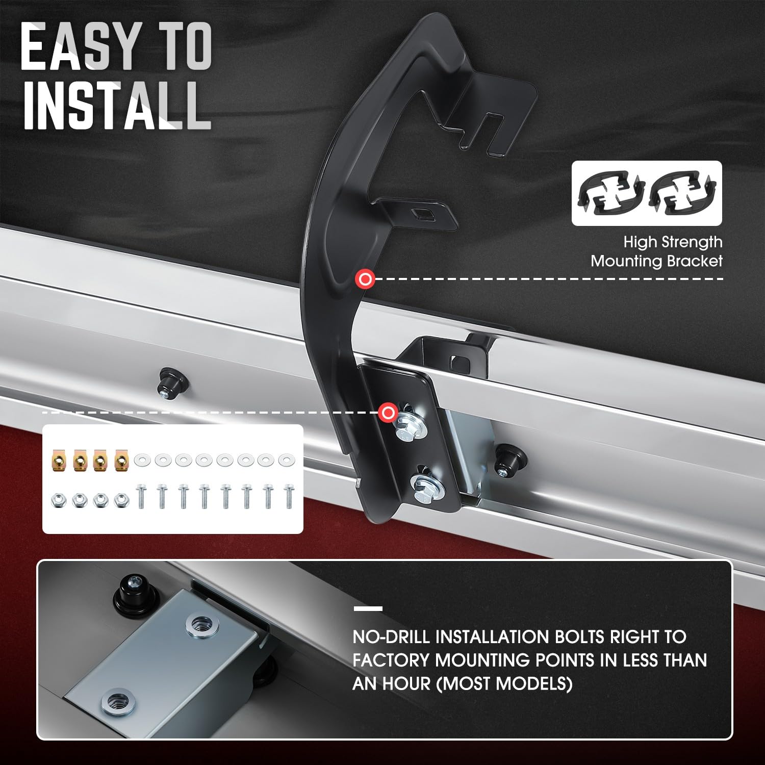 DNA MOTORING 6.75 Wide Flat Running Boards Side Step Bars Compatible with 2007-2018 Chevy Silverado GMC Sierra 1500/2007-2019