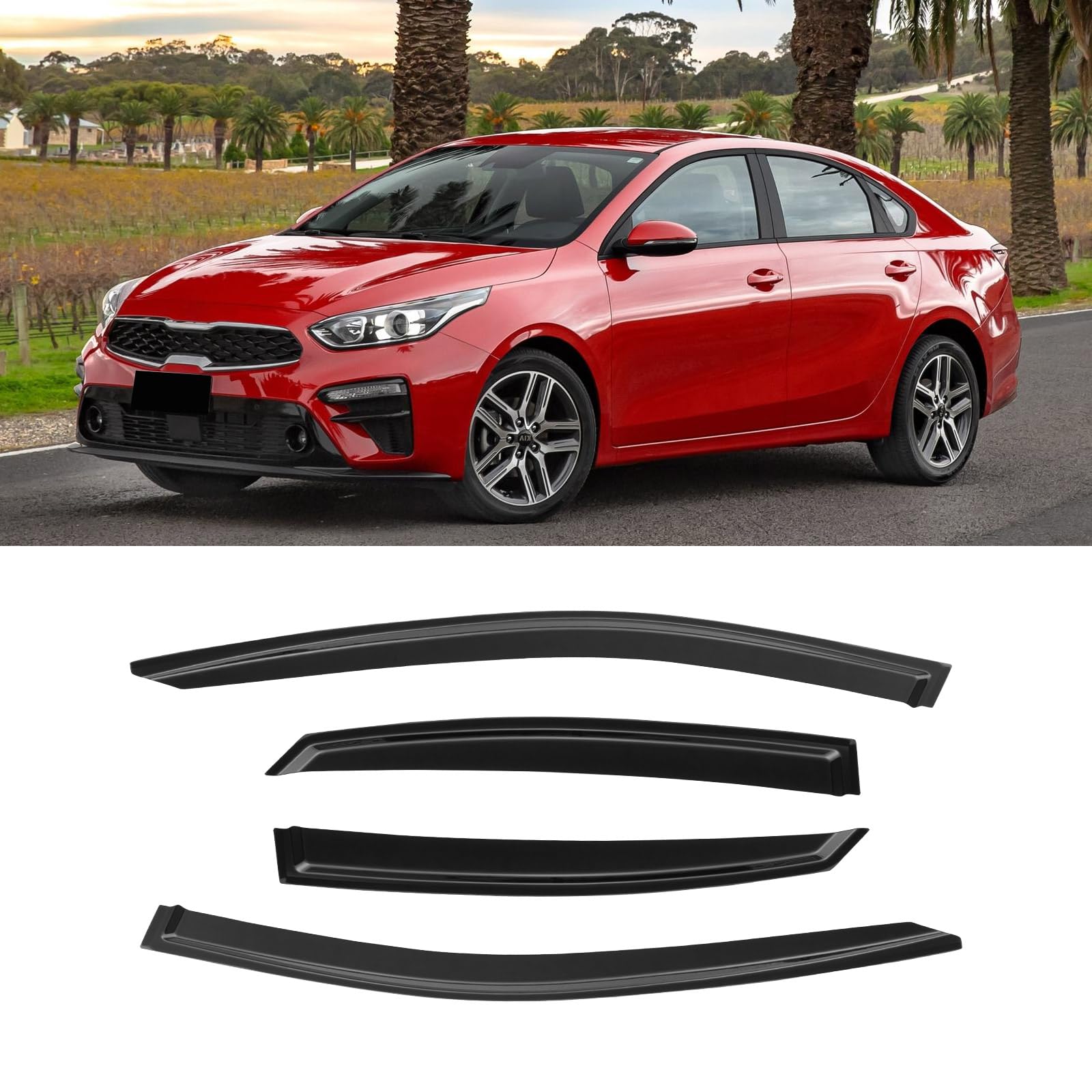 Awvrg Window Rain Guards For Kia Forte 2019-2024, Window Visor Guard Vent Wind Shade Deflector Rain Shield Protector Sun Visor E