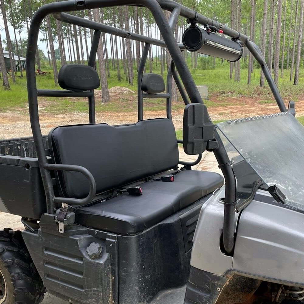 Ecotric Black Seat Cover Replacement Set Compatible With 2002-2008 Polaris Ranger 500 570 700 800 900 & 2009 Polaris Ranger 700